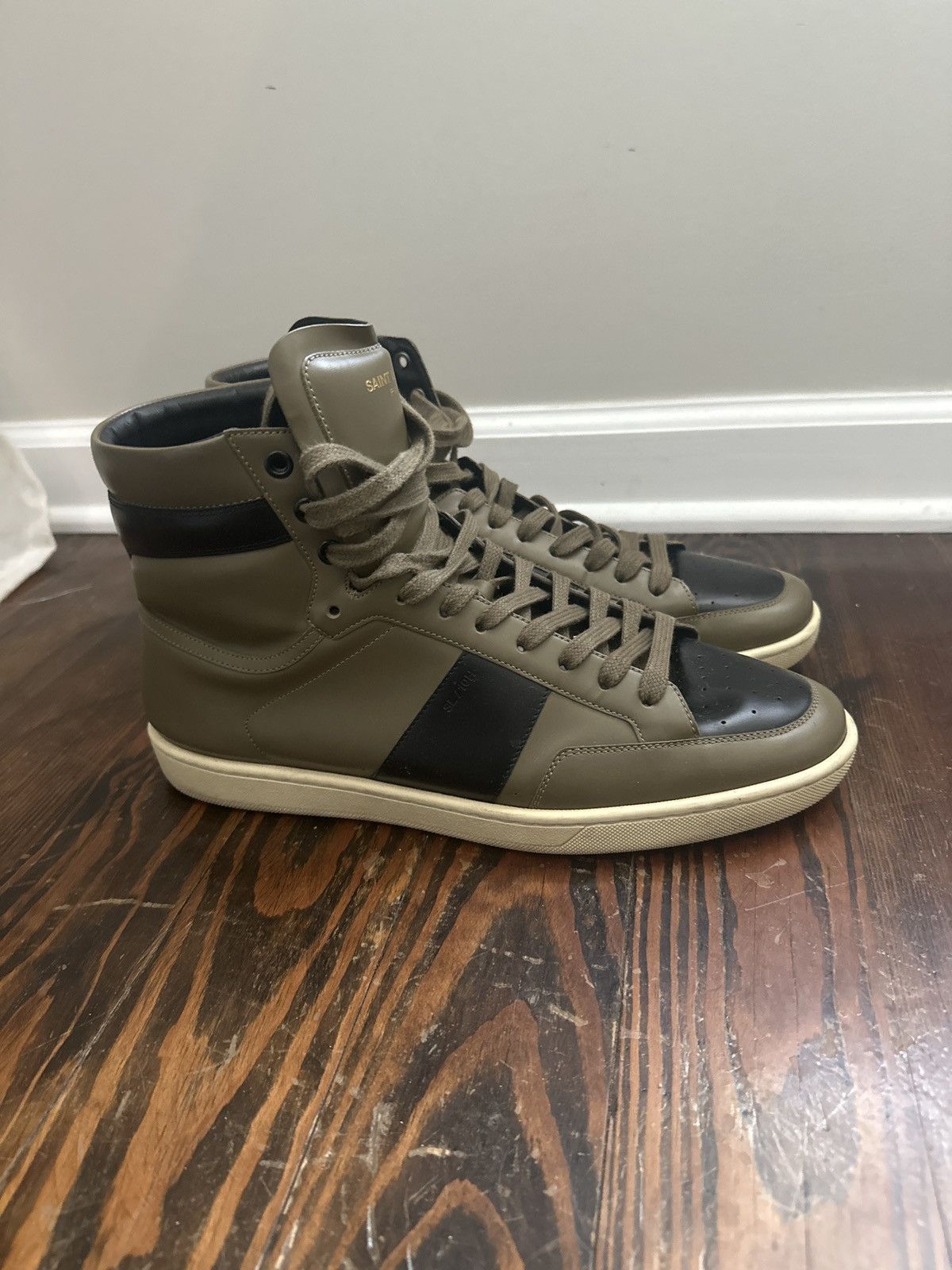Yves Saint Laurent Olive green YSL sneakers Size US 11 / EU 44 - 5 Thumbnail