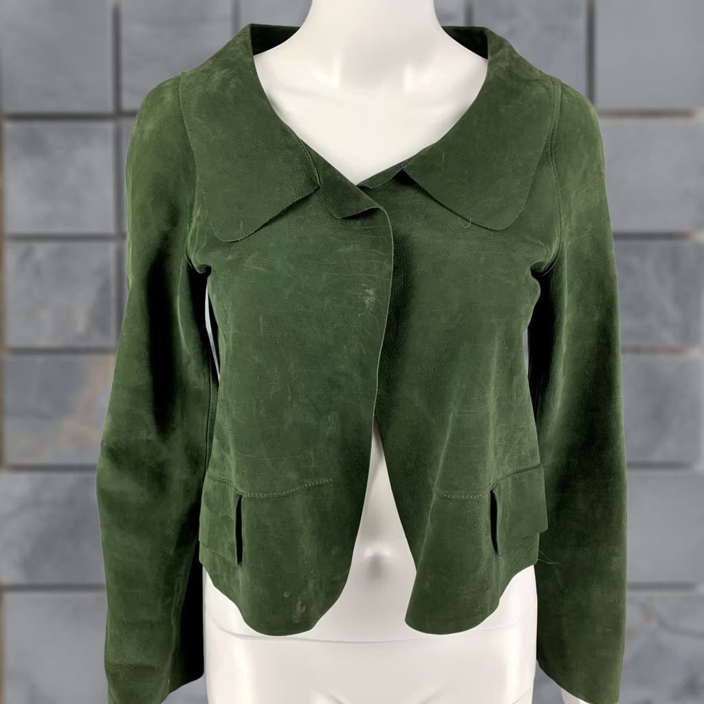 Marni MARNI Jacket Womens 4 Green Size Suede Buttoned Size S / US 4 / IT 40 - 1 Thumbnail