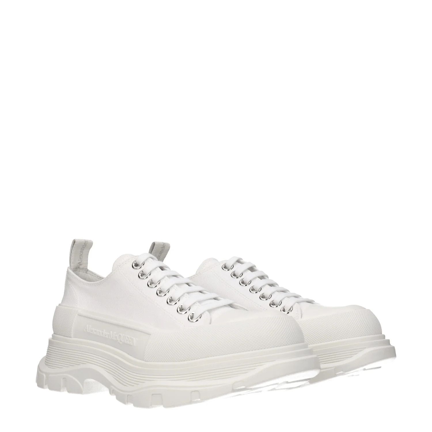 Alexander McQueen ob1o1e0225 Fabric Low-Top Sneakers in White Size US 8.5 / EU 41-42 - 2 Thumbnail