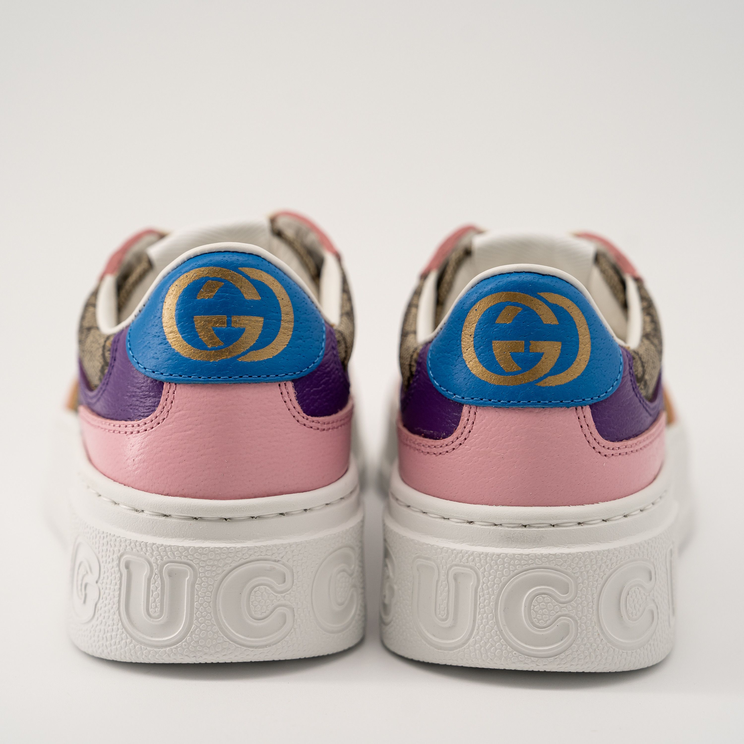 Gucci 40.5G Gucci Chunky B Pink Beige GG Sneakers Blue Purple Size US 10.5 / IT 40.5 - 4 Thumbnail