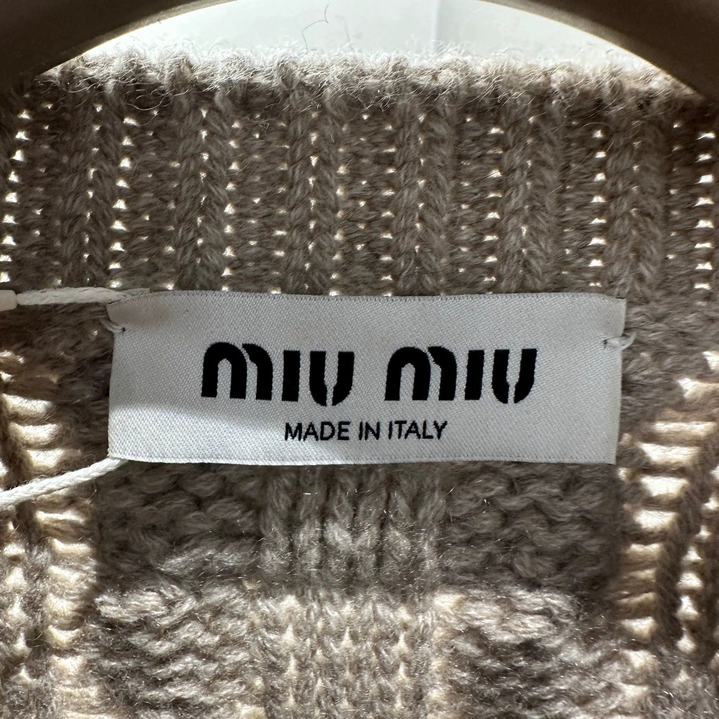 Miu Miu MIU MIU apr778 Cashmere ChunkyKnit Logo Sweater 36 Size XS / US 0-2 / IT 36-38 - 3 Thumbnail