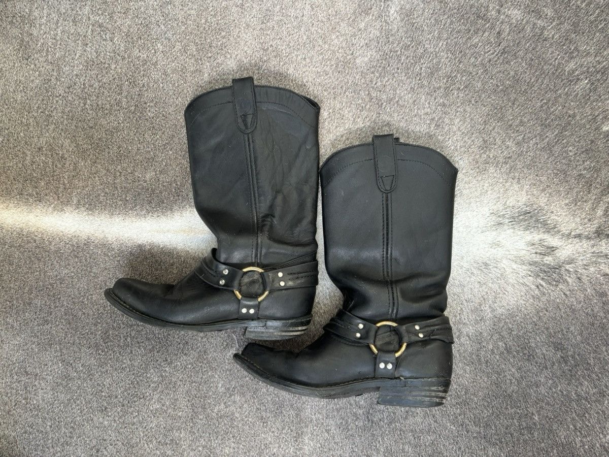 Vintage Double H Boots Vintage Black Leather Harness Biker Boots Size US 6 / IT 36 - 3 Thumbnail