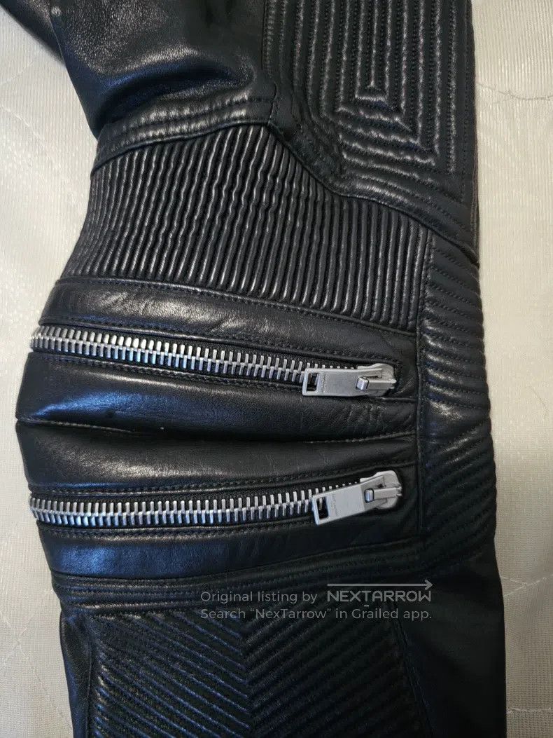 Saint Laurent Paris Saint Laurent Paris Black Warrior Multi-Zip Motorcycle Lea Size US 40 / EU 56 - 4 Thumbnail