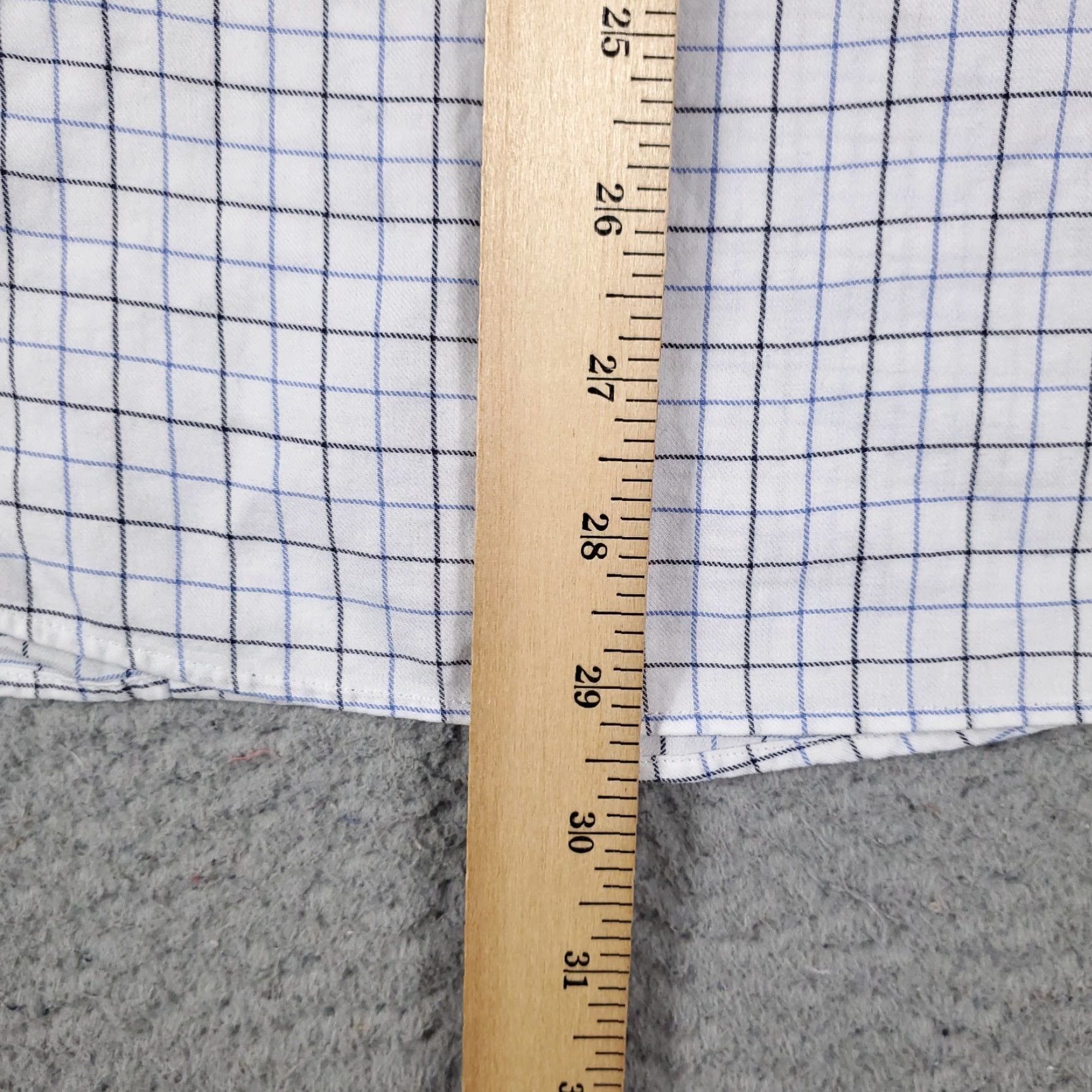Tommy Hilfiger Tommy Hilfiger Shirt Mens 15.5 White Blue Check Dress Button Up Short Sleeve Size 40R - 6 Thumbnail