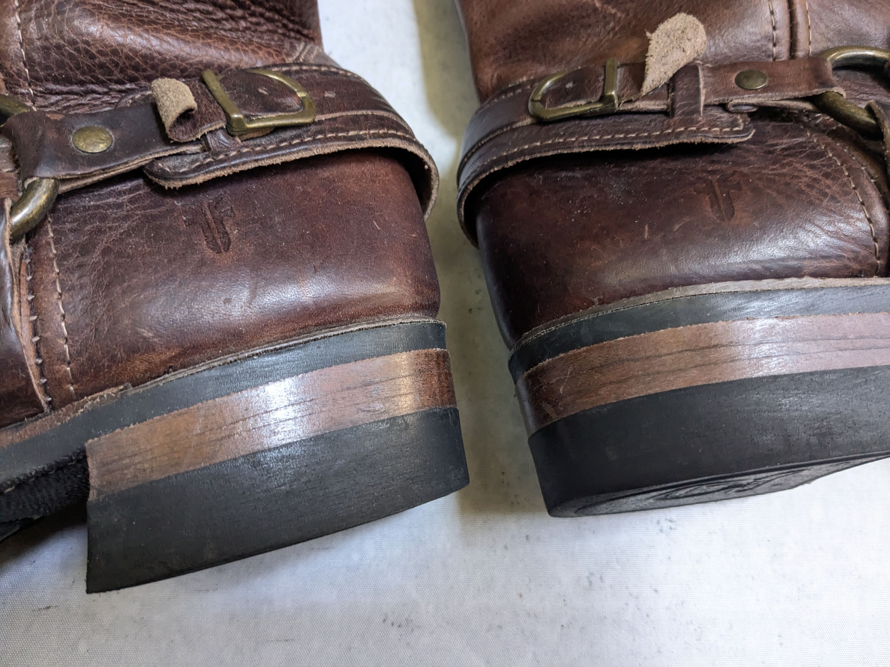 Frye Frye Harness Boots Belted Brown Leather 13 M Strap Size US 13 / EU 46 - 13 Thumbnail
