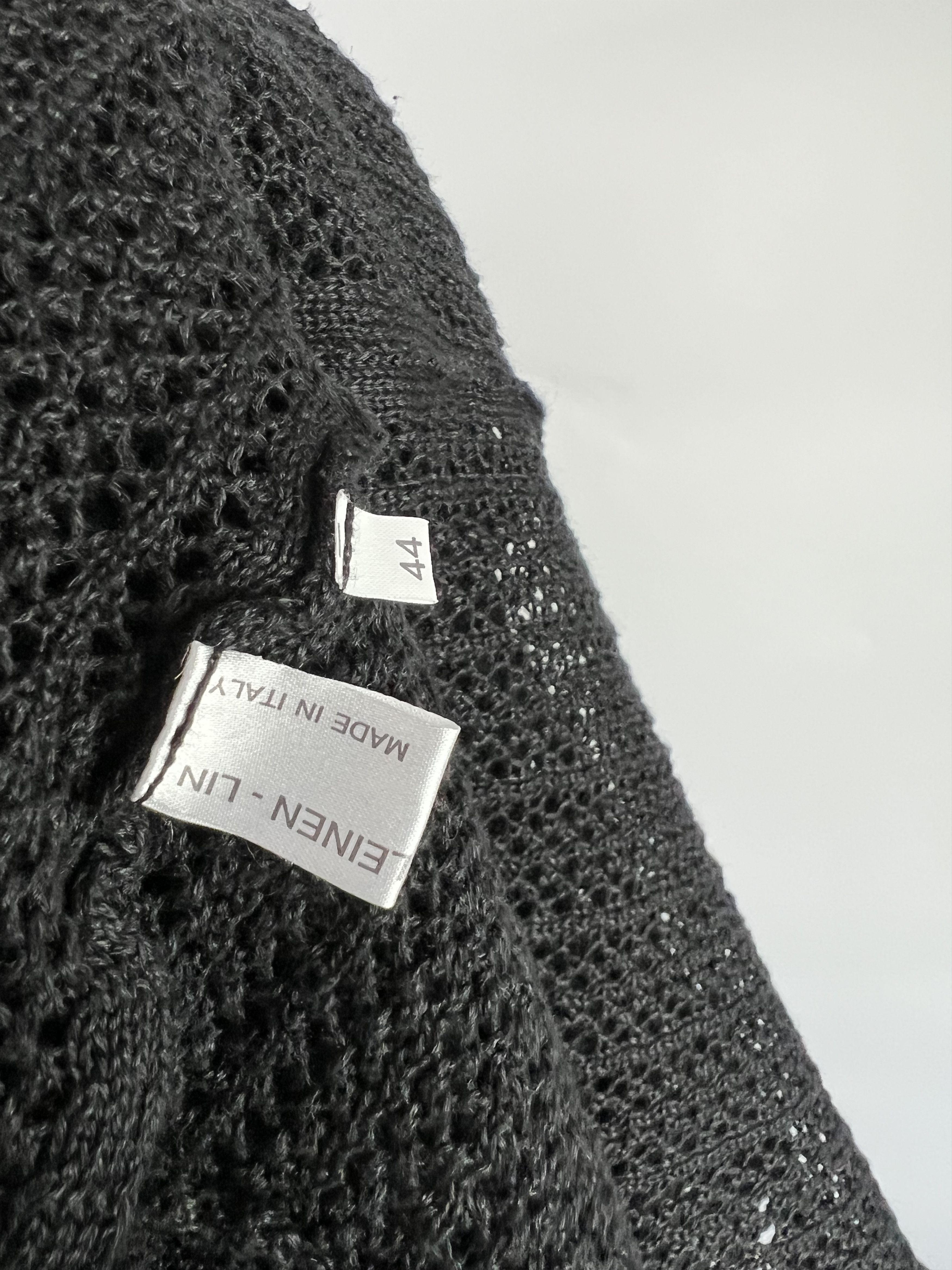 Other Falconeri Per Monn Black Linen Mesh Cardigan Size IT44/M Size M / US 6-8 / IT 42-44 - 8 Thumbnail