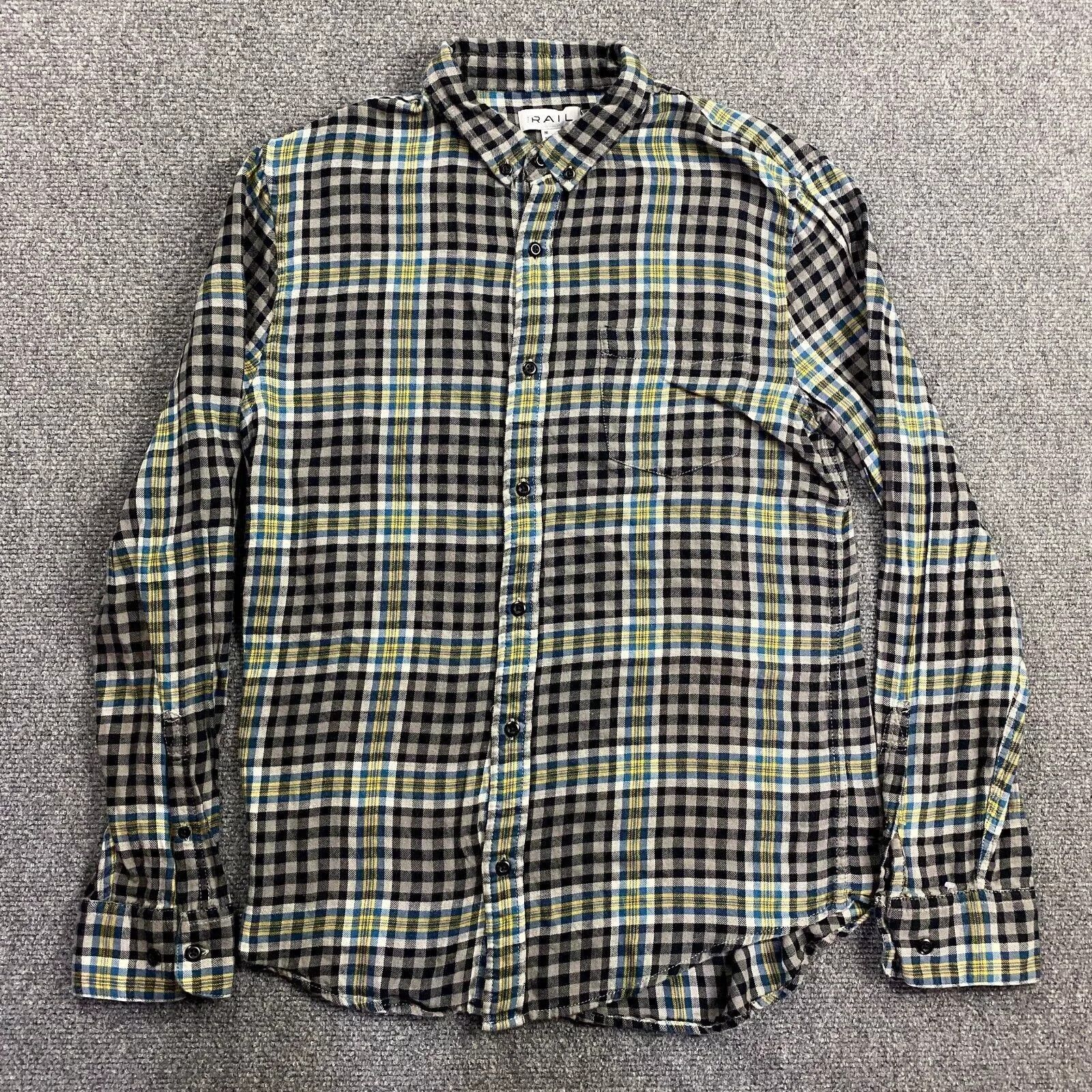 The Rail The Rail Shirt Men's Medium Check Button Down Flannel Cotton Size US M / EU 48-50 / 2 - 1 Thumbnail