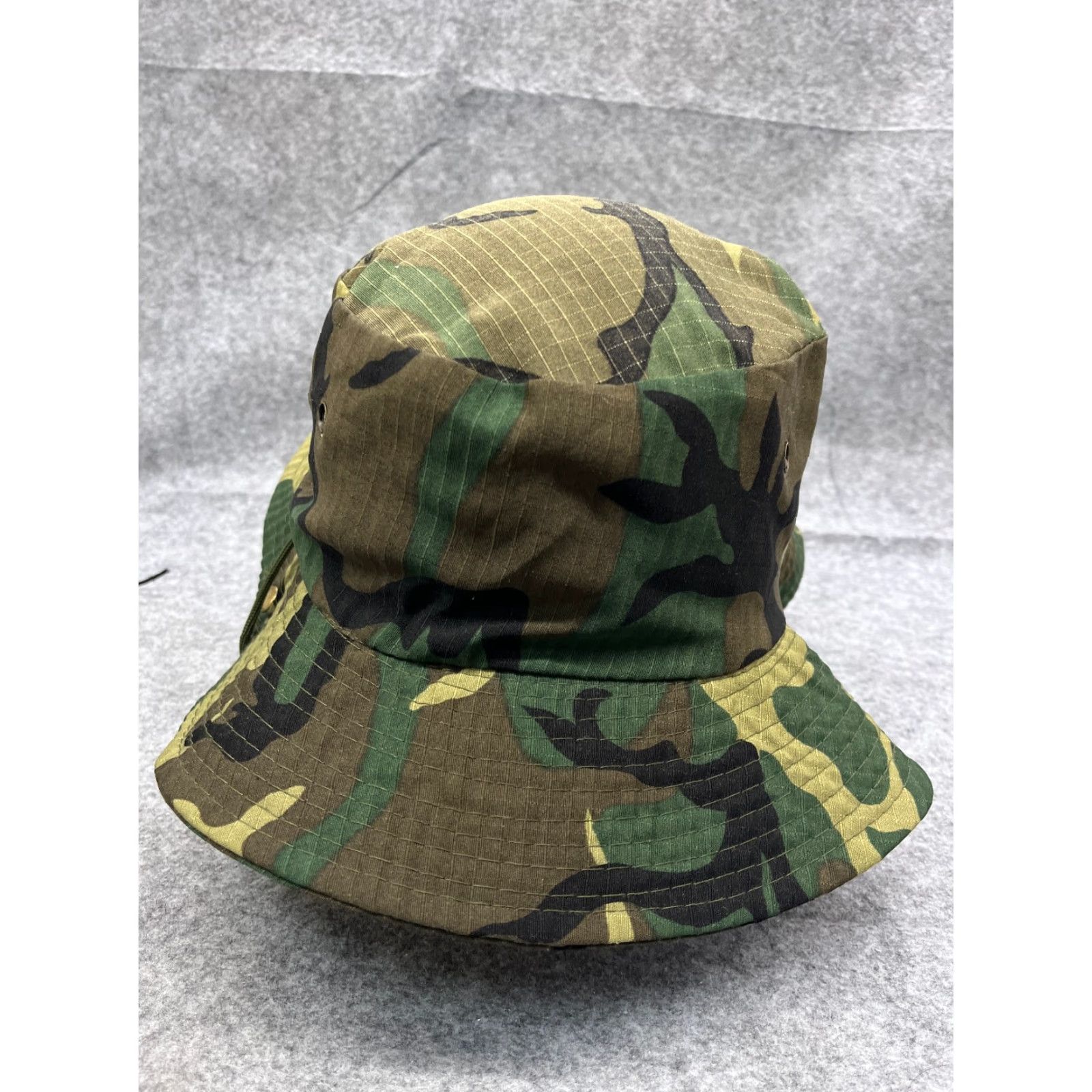 Vintage Camouflage Bucket Hat Adult One Size Green 100% Polyester Camp Fish Outdoors Size ONE SIZE - 6 Thumbnail