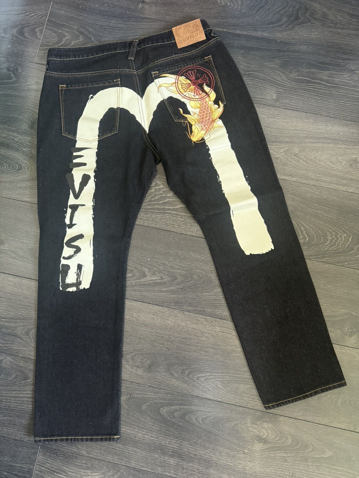 Asia Exclusive Evisu Koi Big Logo Indigo Japanese Denim