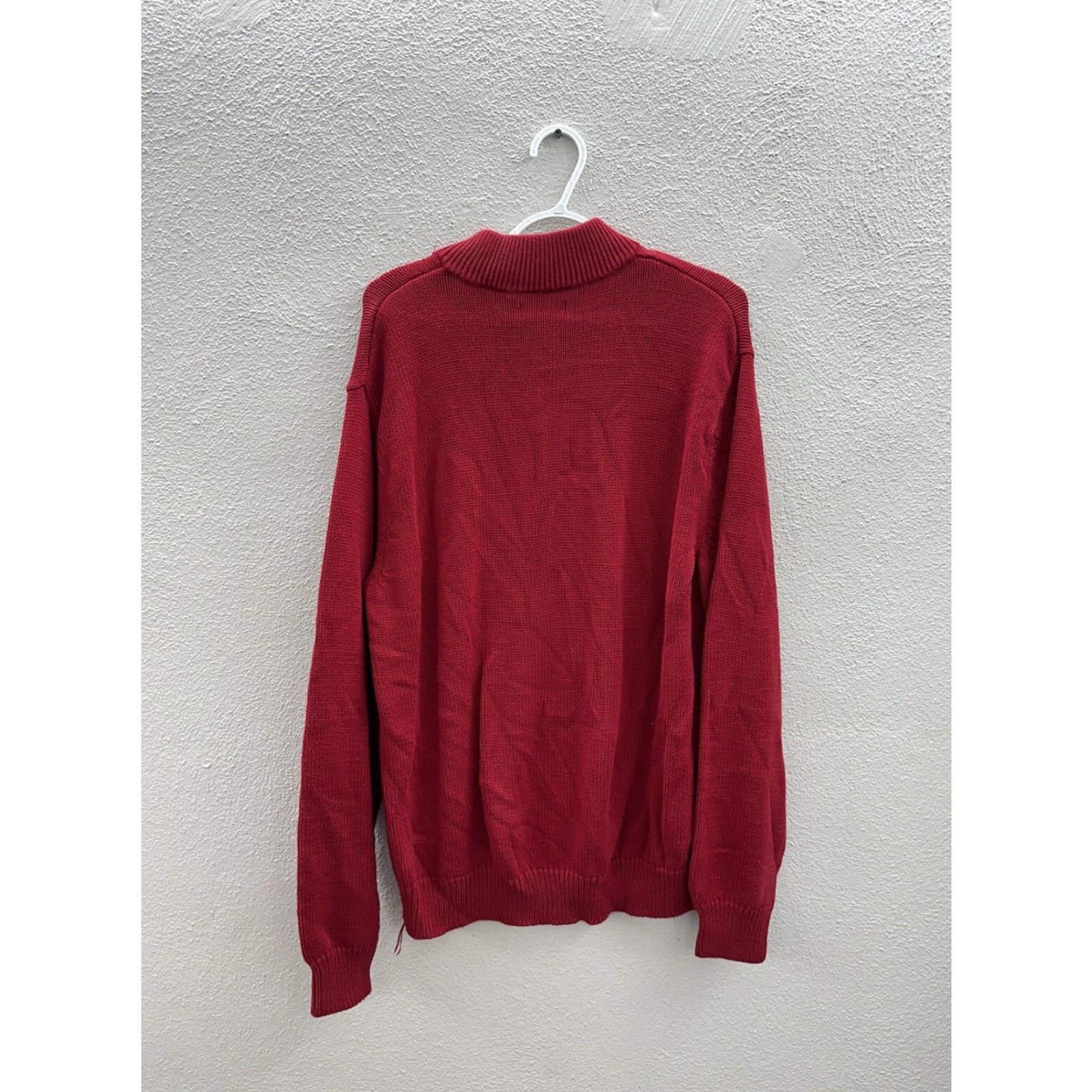 Chaps Chaps Mens Sweater Red Knit Quarter Zip Long Sleeve XL Size US XL / EU 56 / 4 - 7 Thumbnail