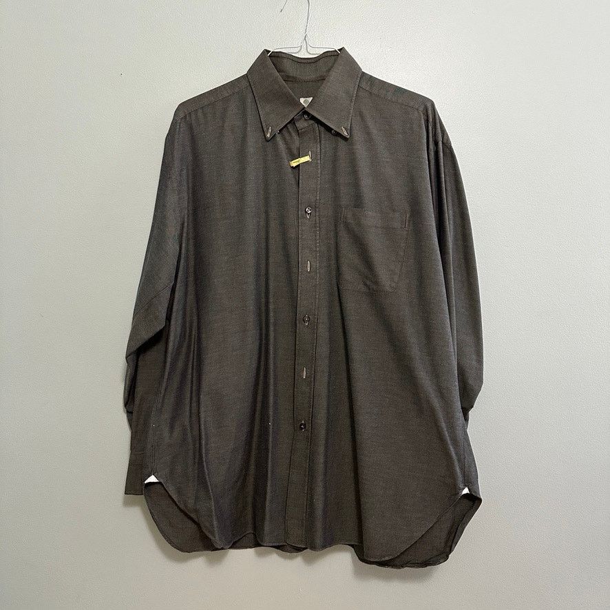 Luigi Borrelli Borrelli green gray button down size 17.5 Size US XL / EU 56 / 4 - 2 Thumbnail