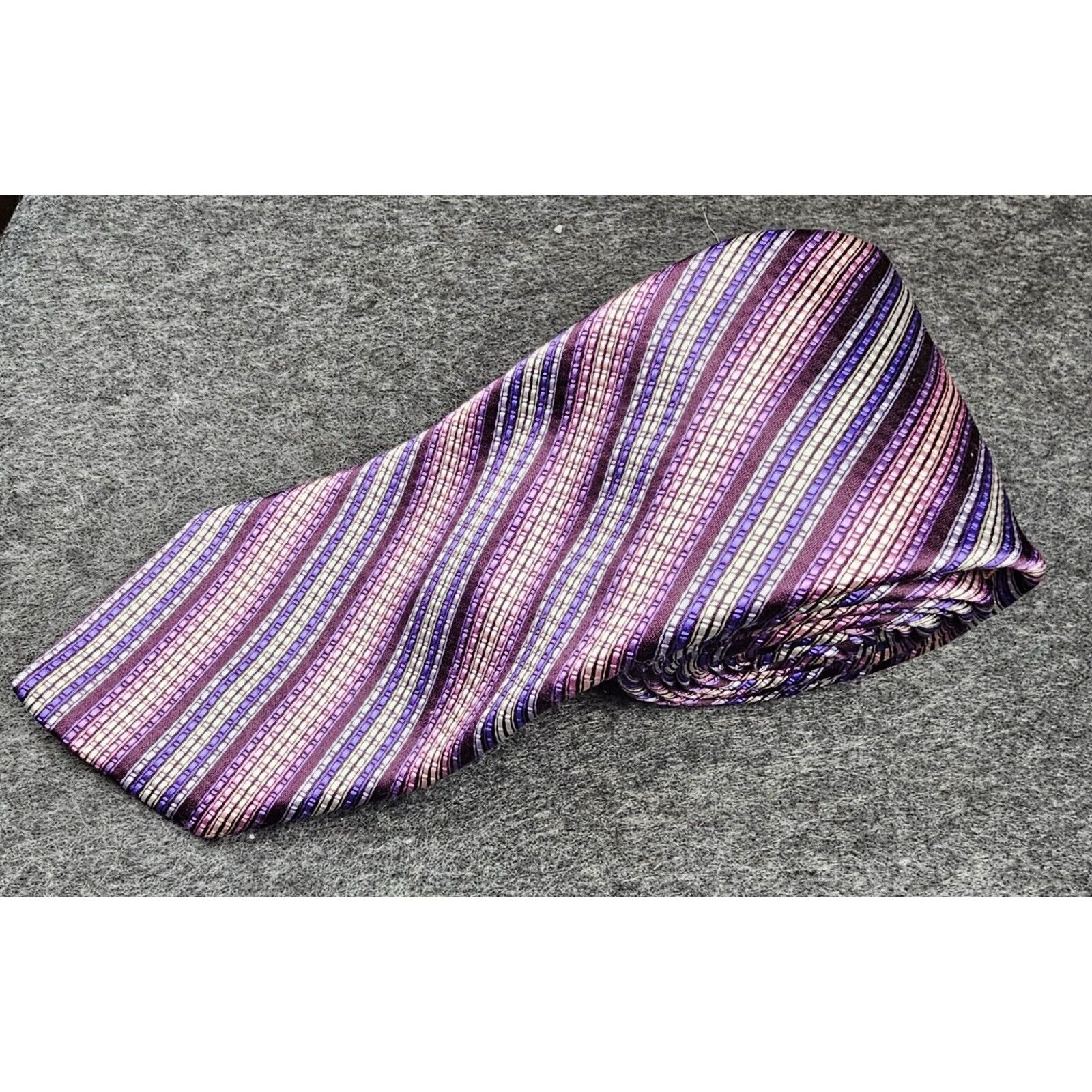 Ted Baker Ted Baker Tie 100% Italian Silk Repp Purple Designer USA 59" Size ONE SIZE - 1 Thumbnail