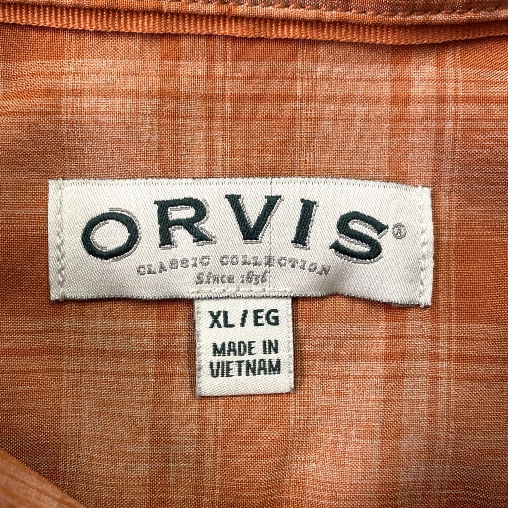 Orvis Orvis Mens XL Orange Plaid Tech Button Up Short Sleeve Fishing Shirt Outdoor Size US XL / EU 56 / 4 - 3 Thumbnail