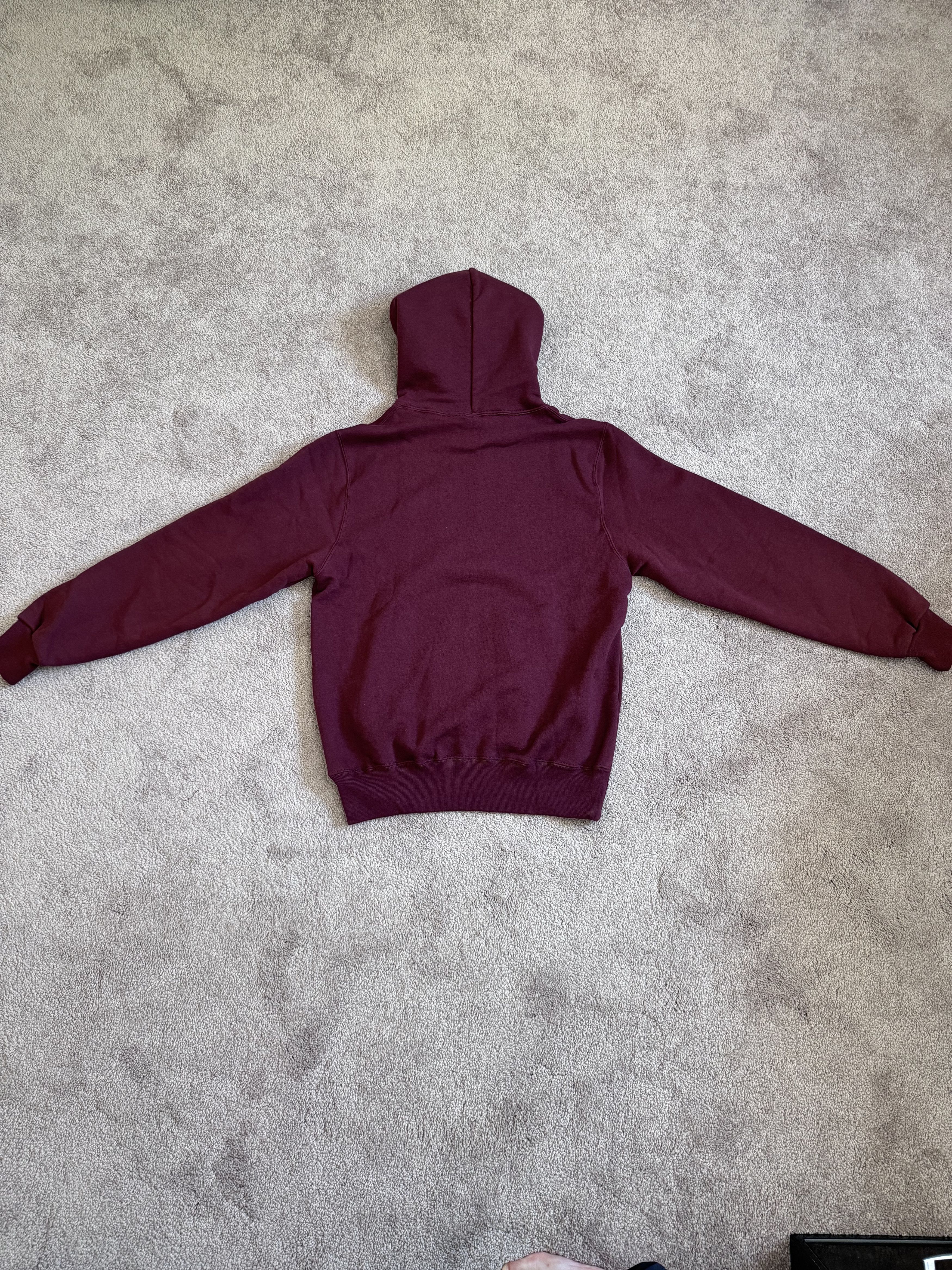 JJJJound J90 Hoodie - Burgundy French Terry