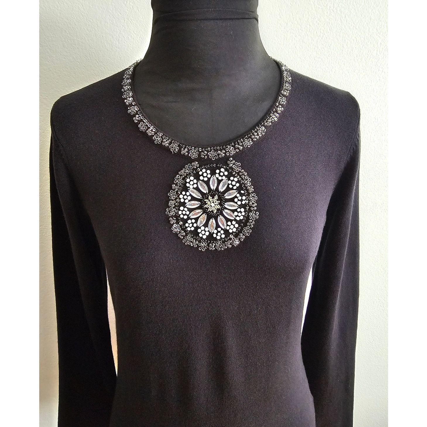 J.McLaughlin J. Mclaughlin Women's Beaded Cotton Blend Long Sweater XS Size XS / US 0-2 / IT 36-38 - 2 Thumbnail