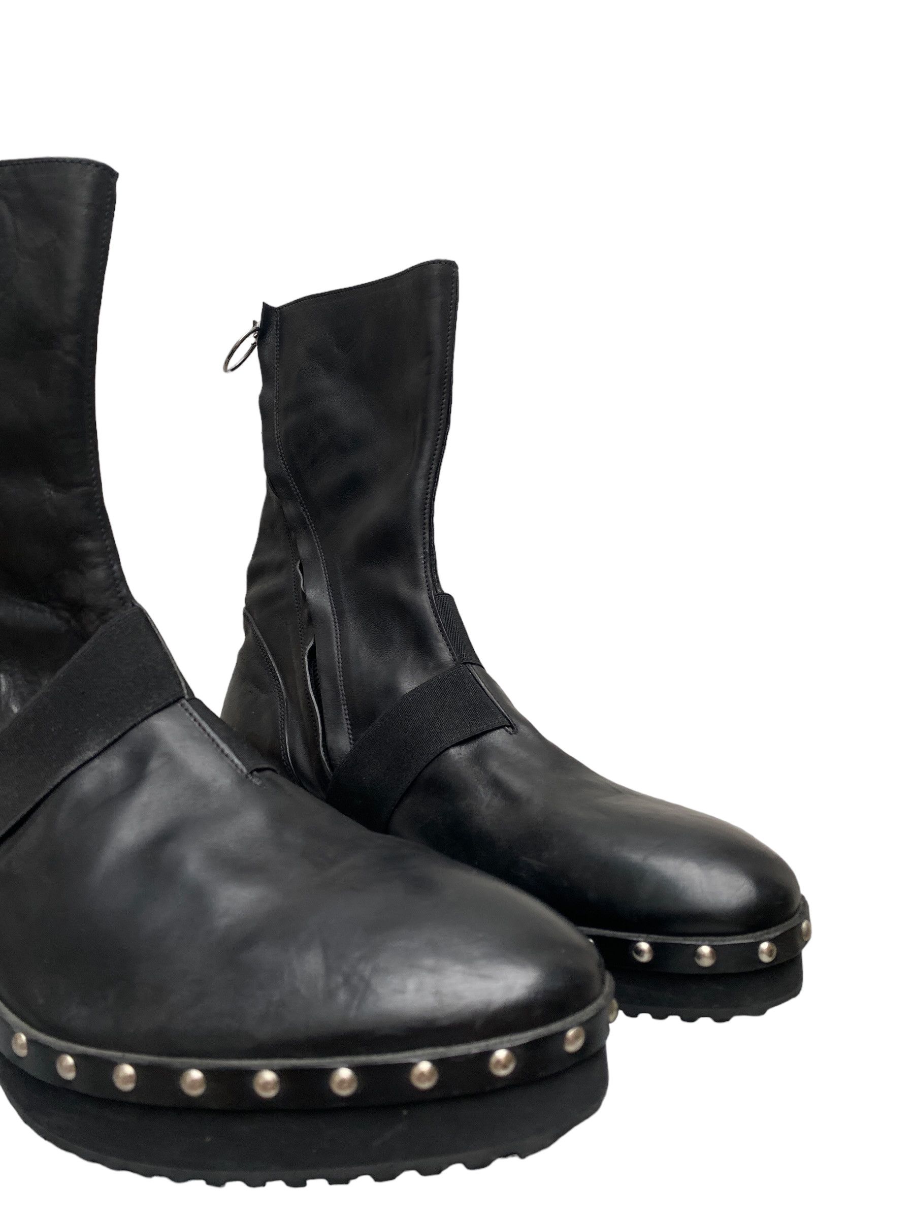Premiata Black Leather Strap Studded boots Size US 10 / EU 43 - 6 Thumbnail