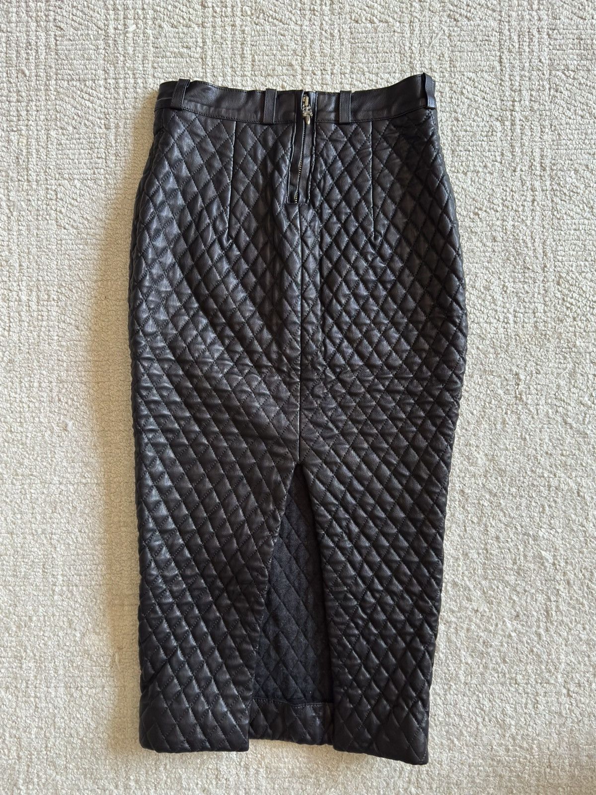 Chrome Hearts CHROME HEARTS Black Diamond Pattern Lambskin Skirt Size 27" / US 4 / IT 40 - 2 Thumbnail
