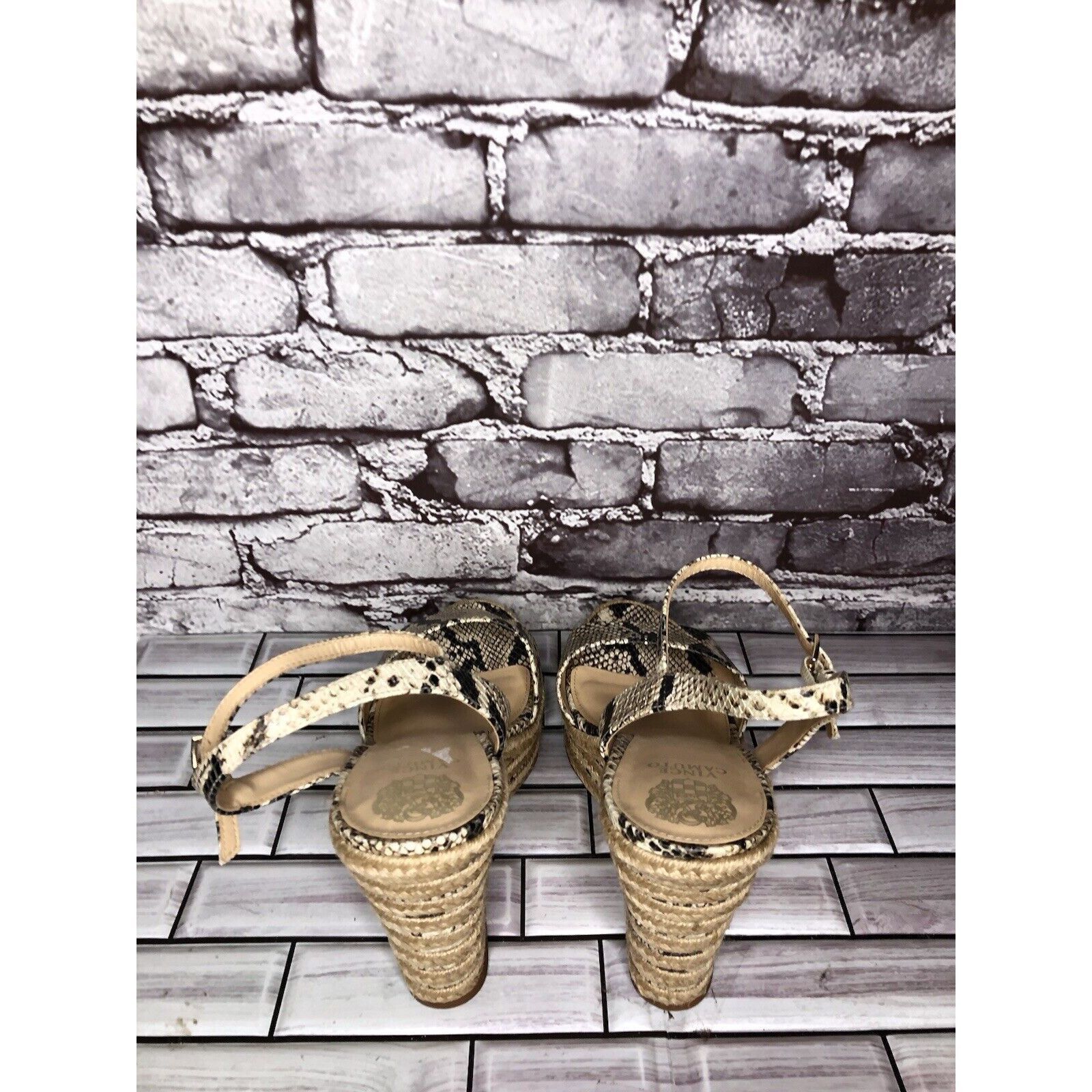 Vince Camuto Vince Camuto Marybell Ivory Leather Snake Wedge Espadrilles Size US 10.5 / IT 40.5 - 17 Thumbnail