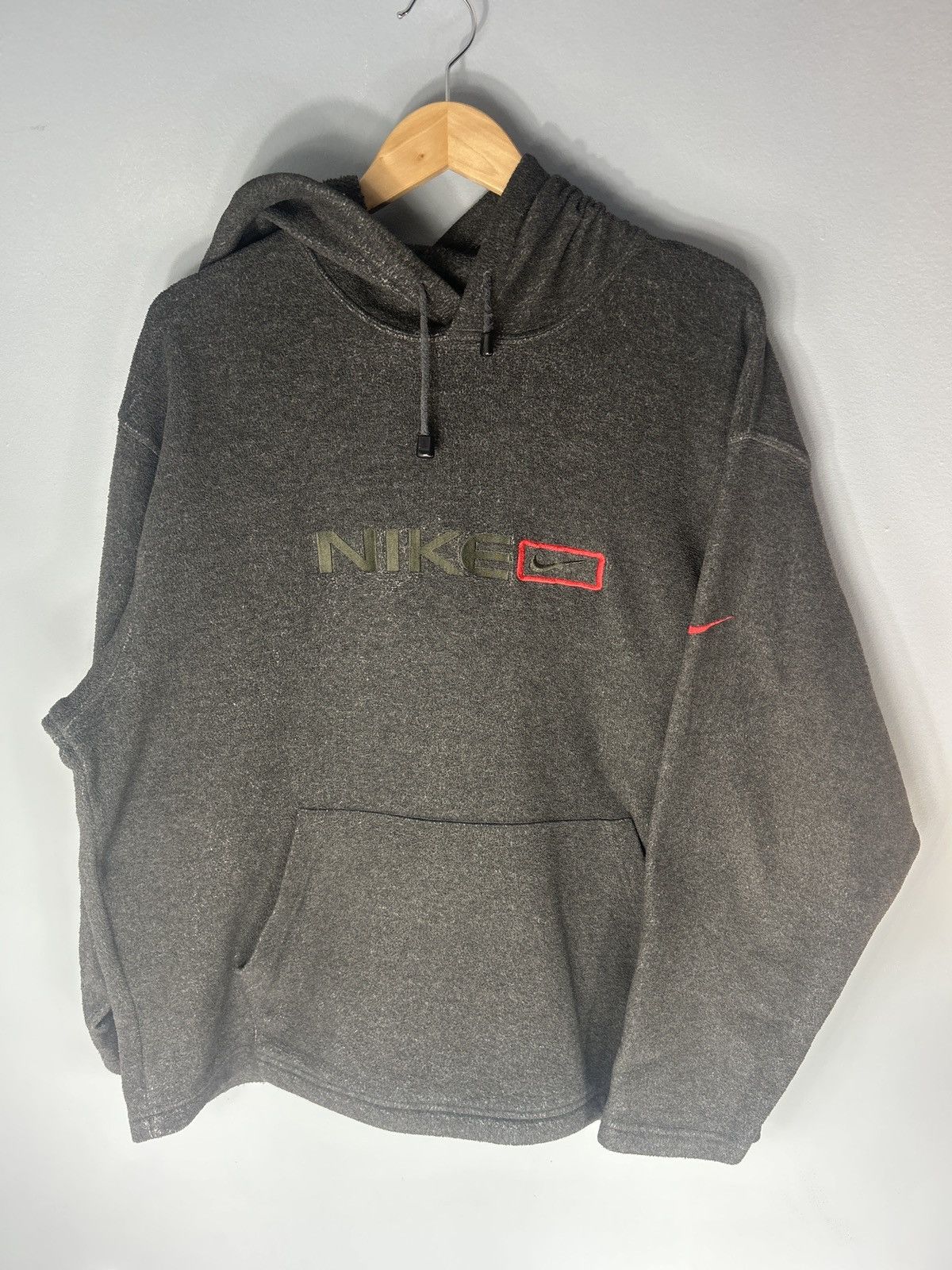 Nike Vintage 00s Nike Spell Out Fleece Pullover Hoodie Size US L / EU 52-54 / 3 - 1 Thumbnail