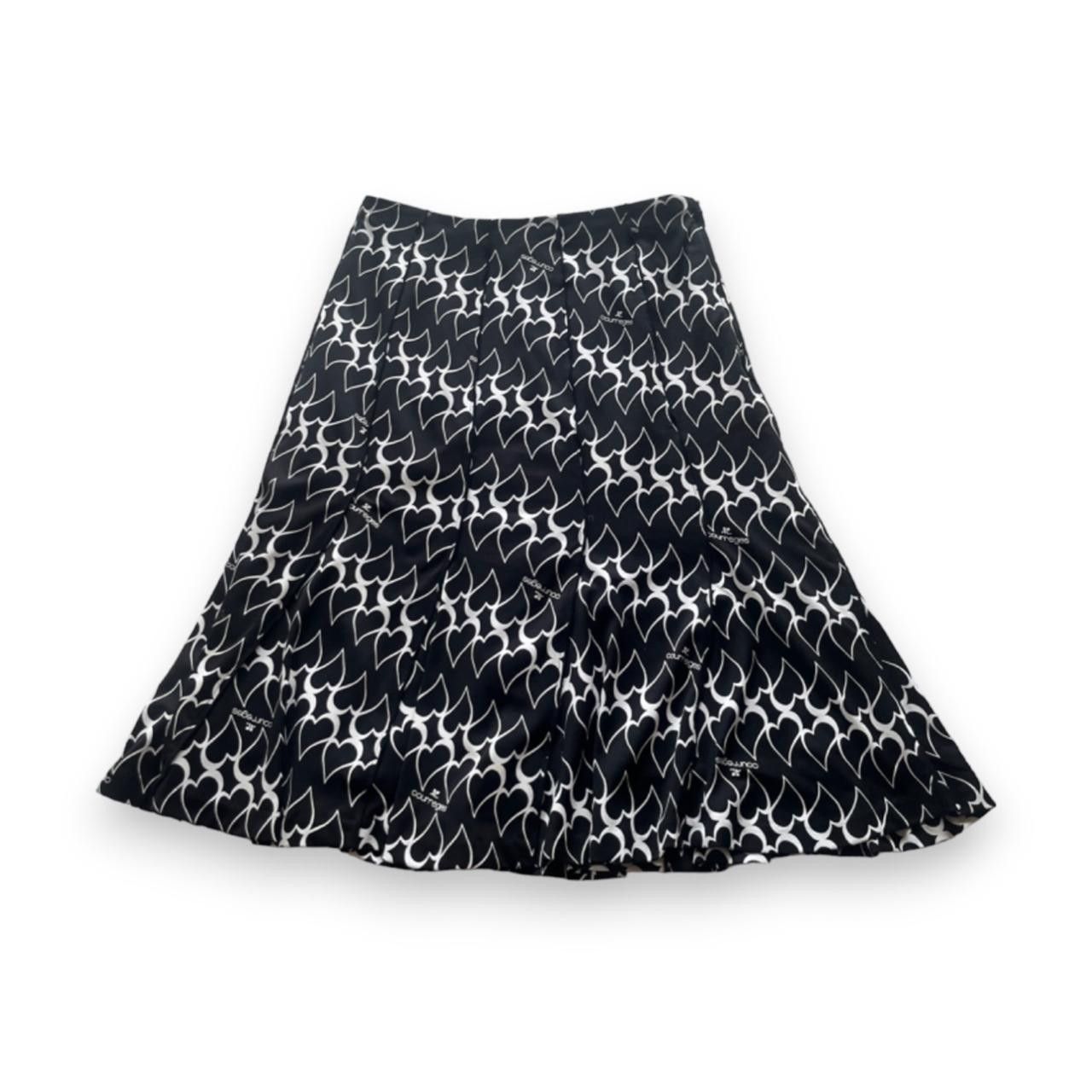Courreges Courreges black and white heart print midi skirt Size 26" / US 2 / IT 38 - 2 Thumbnail