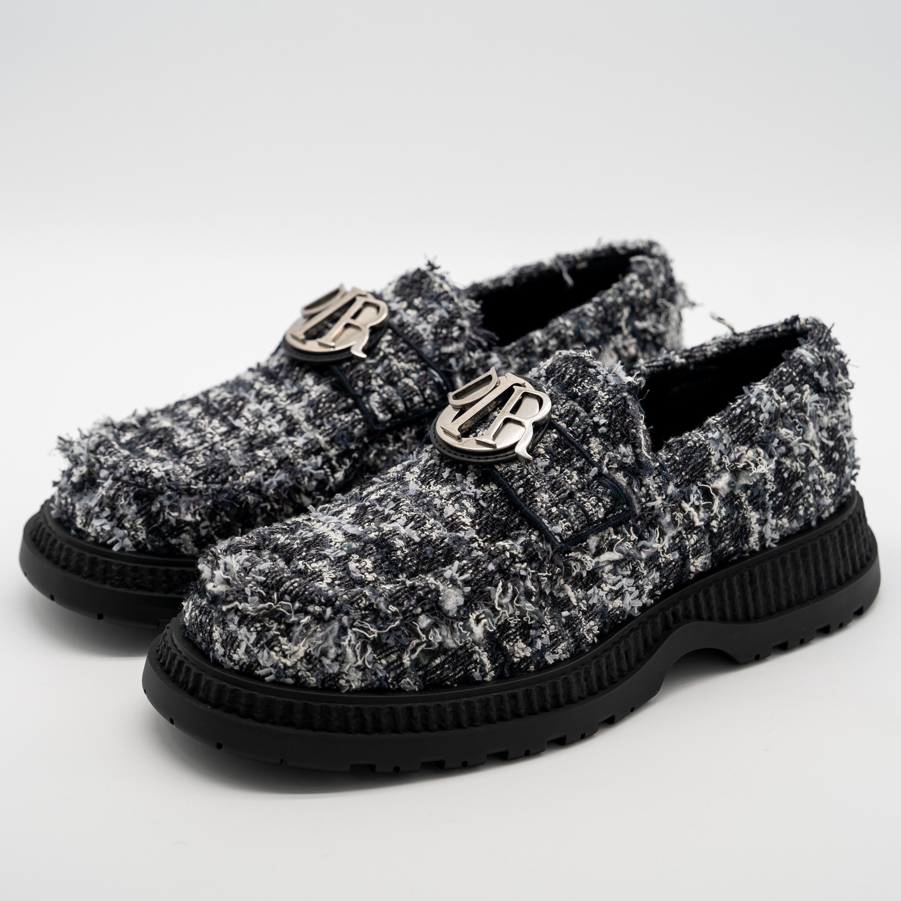 Dior 44eu 11 US Dior Buffalo Loafer Cannage Tweed Navy Blue Size US 11 / EU 44 - 1 Thumbnail