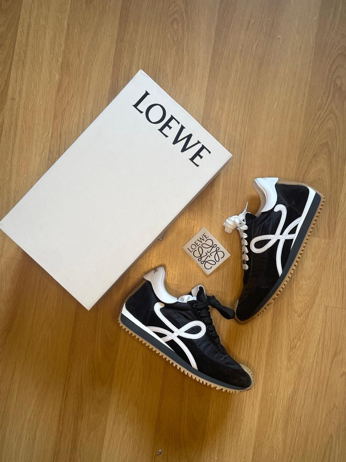 LOEWE Black and White Flow Runner Sneakers