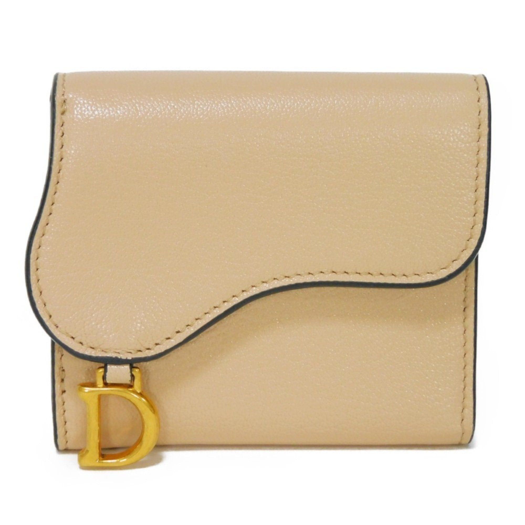 image of Christian Dior Dior Trifold Wallet Saddle Lotus Medium Beige Current D Goatskin Sand S5652Cceh_M116