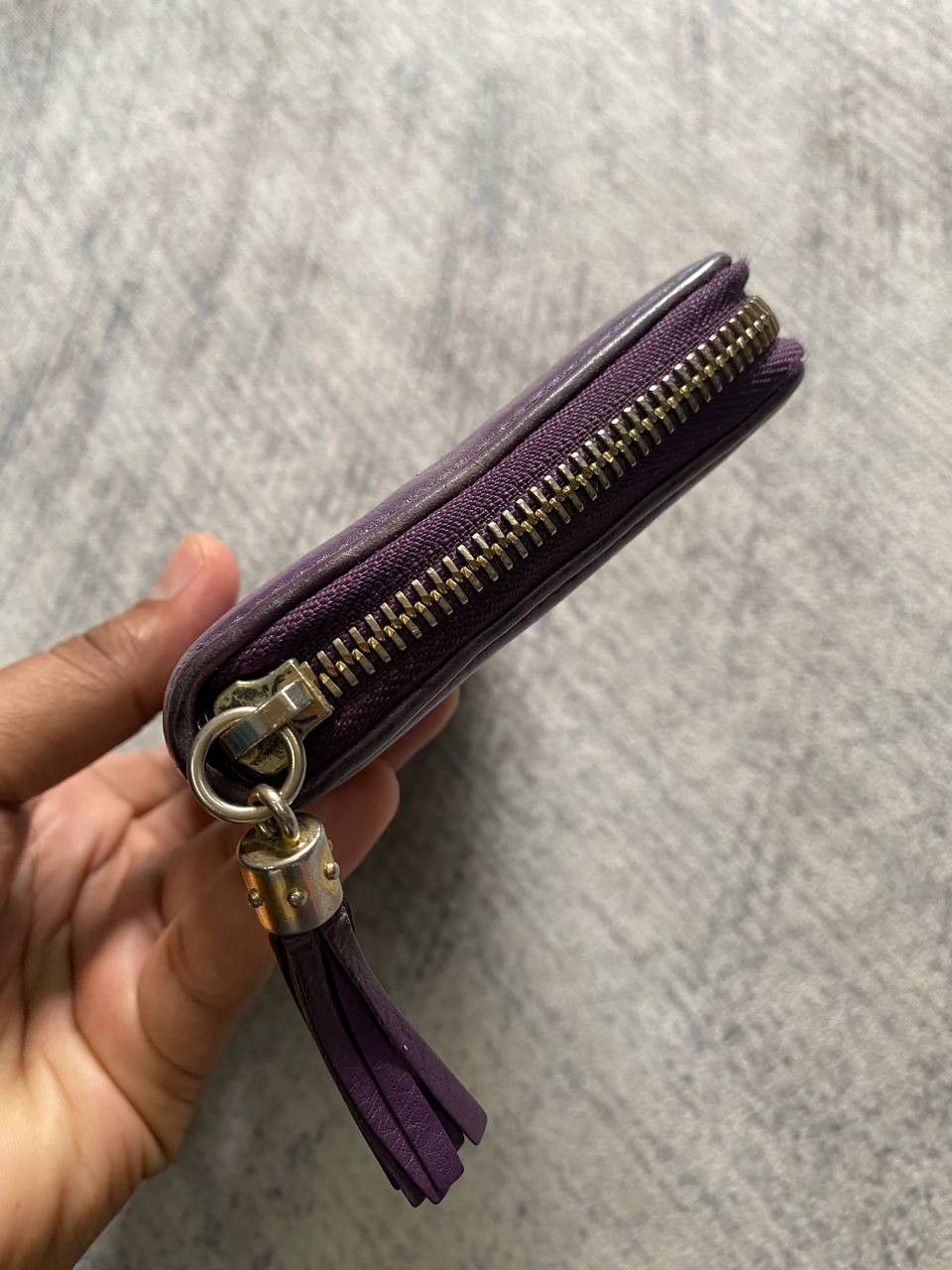 Gucci Gucci Soho GG Zip Around Leather Wallet Purple Size ONE SIZE - 5 Thumbnail