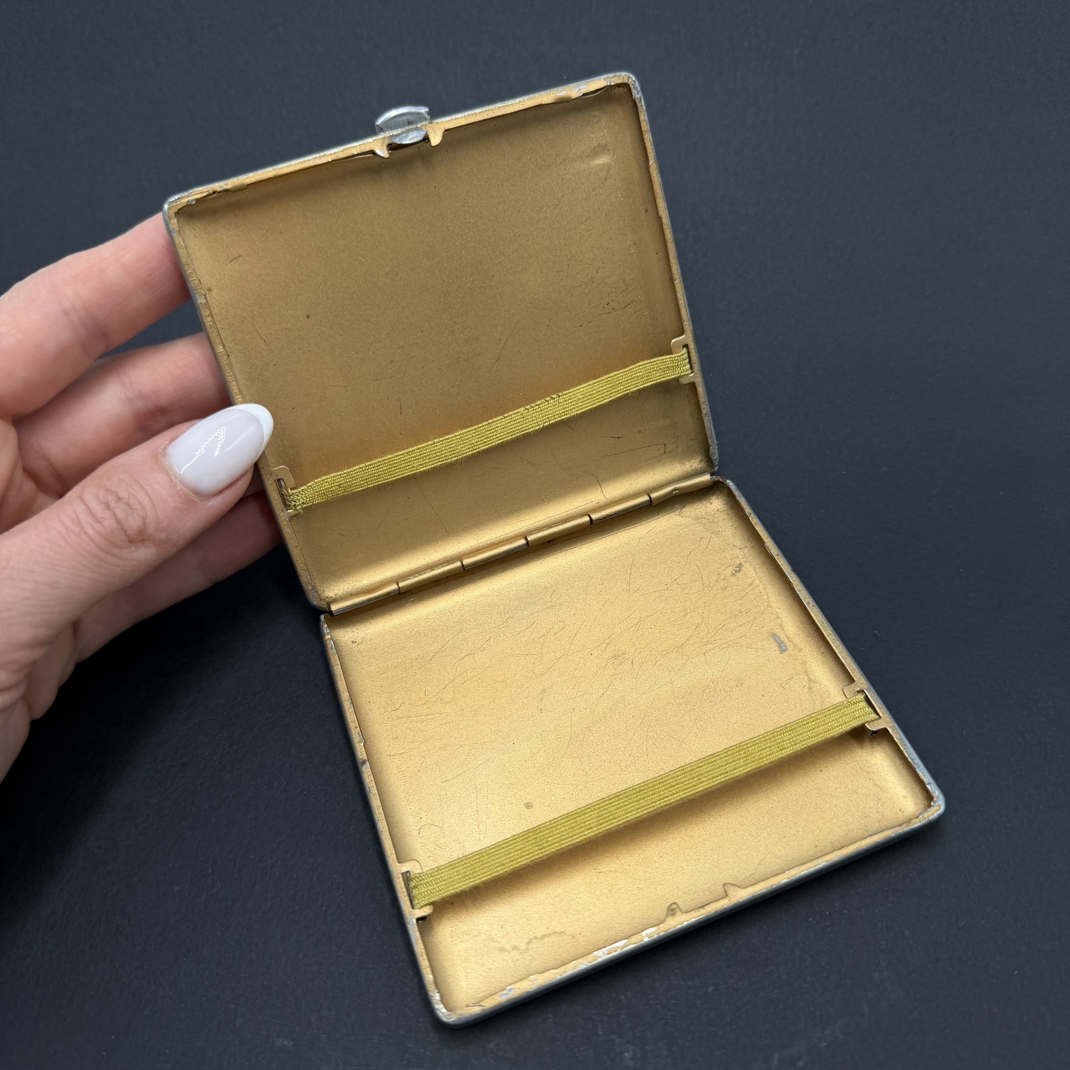 Vintage Vintage Guilloche Cigarette Case Silver Tone Metal Case Size ONE SIZE - 3 Thumbnail