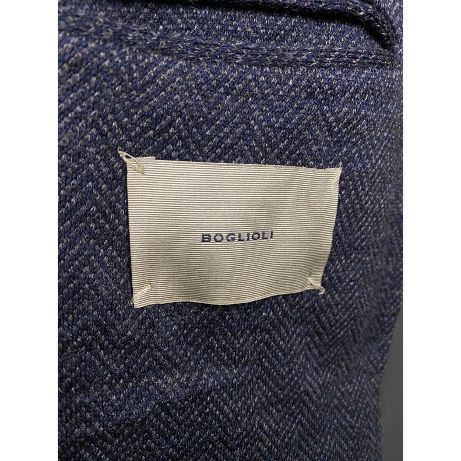Boglioli MINT! Boglioli Dover Herringbone Men's Blue Wool Blazer Spor Size 54R - 10 Thumbnail