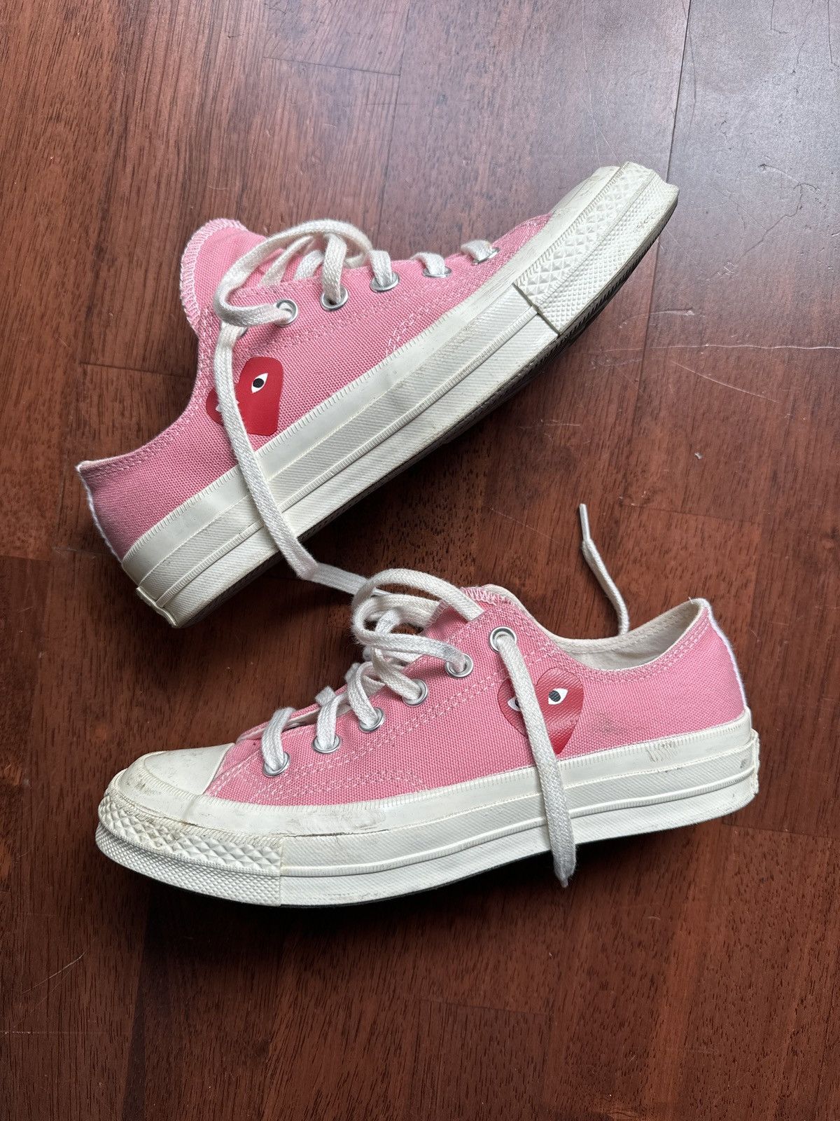 image of Comme Des Garcons x Converse Cdg Limited Edition Converse Shoes in Pink, Women's (Size 7)