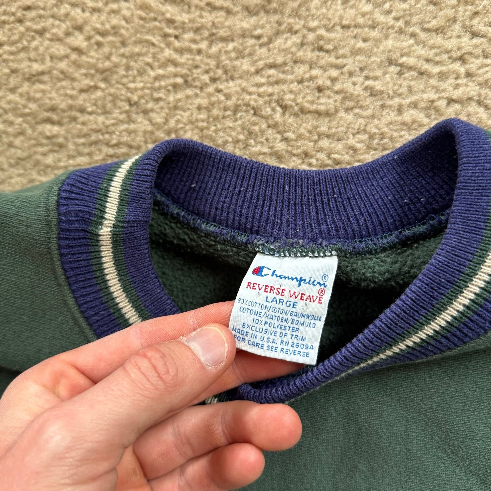 Champion vtg 90’s Champion Spell Out Reverse Weave Sweatshirt Sz L Size US L / EU 52-54 / 3 - 3 Thumbnail