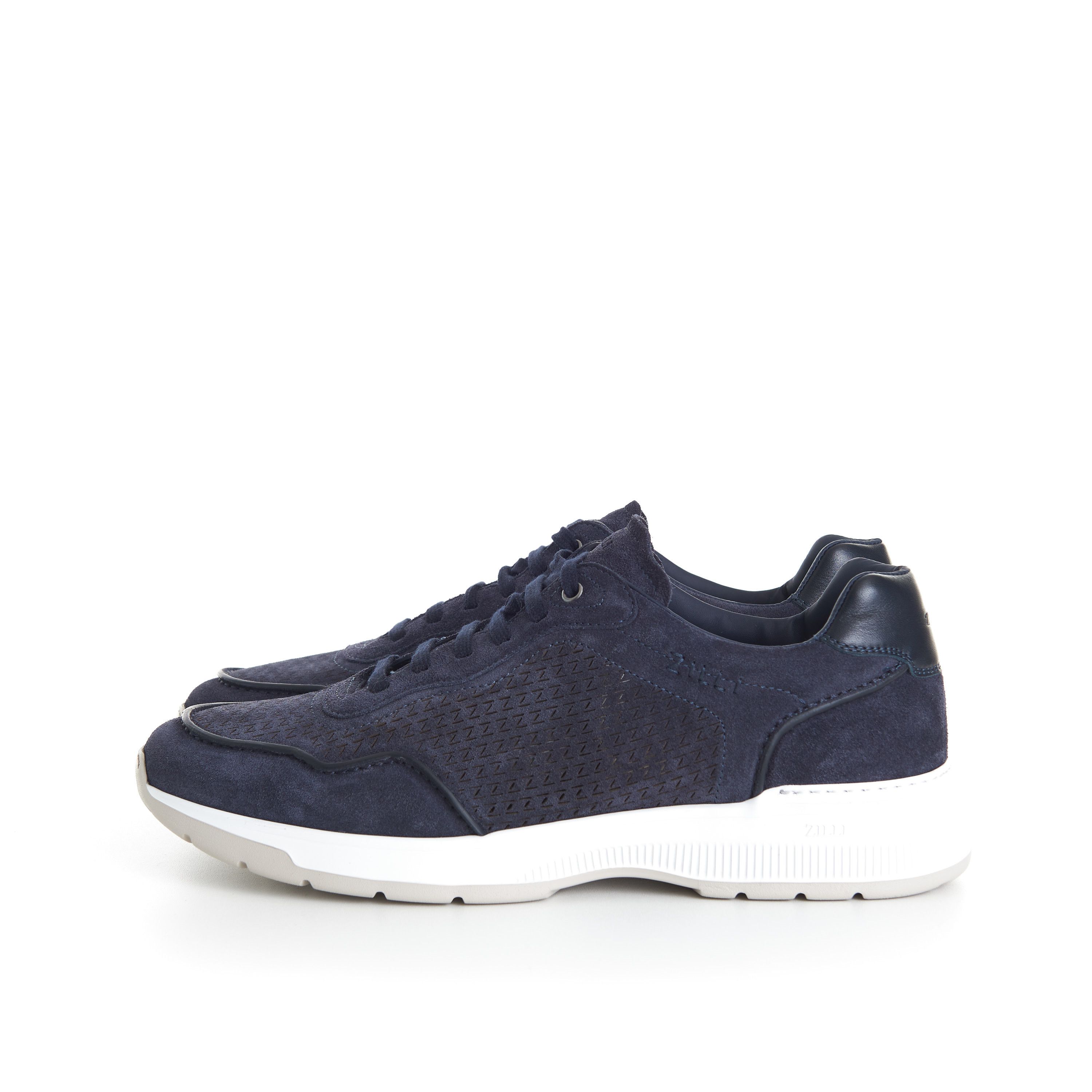 Zilli Dark Navy Perforated Sneakers Size US 8.5 / EU 41-42 - 4 Thumbnail