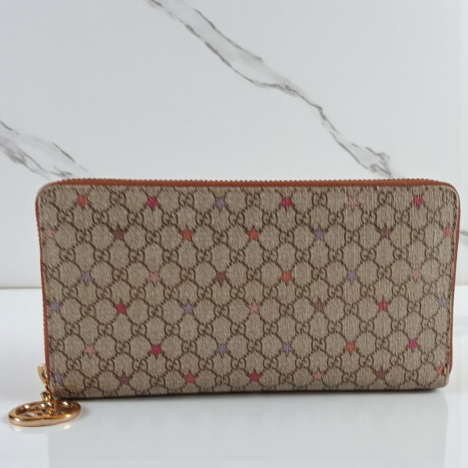 Gucci Gucci Micro GG Star Supreme Coated Canvas Zip Around Wallet Size ONE SIZE - 16 Thumbnail