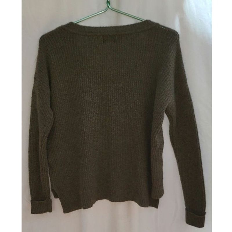 Other Hippie Rose Ribbed Olive Green Tunic Sweater Top Size Medium Size M / US 6-8 / IT 42-44 - 2 Thumbnail