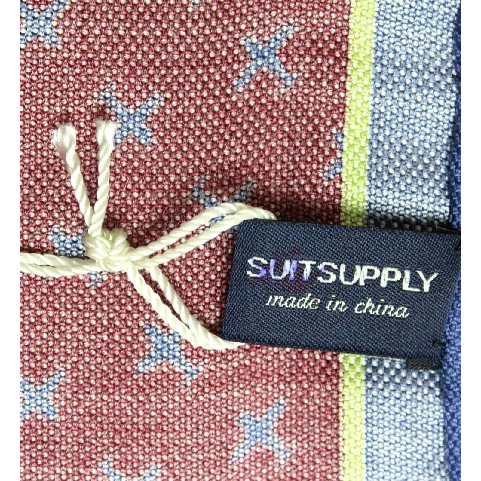 Suitsupply Suitsupply Handkerchief Pocket Graphic Bordeaux Pure Silk Formal Men's ONE SIZE Size ONE SIZE - 6 Thumbnail