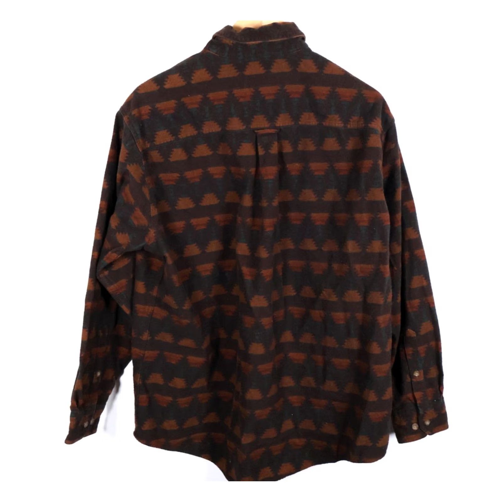 Vintage VINTAGE Woolrich Aztec Pattern Flannel Shirt Mens XL Brown Dark Green Geometric Tribal Size US XL / EU 56 / 4 - 2 Thumbnail