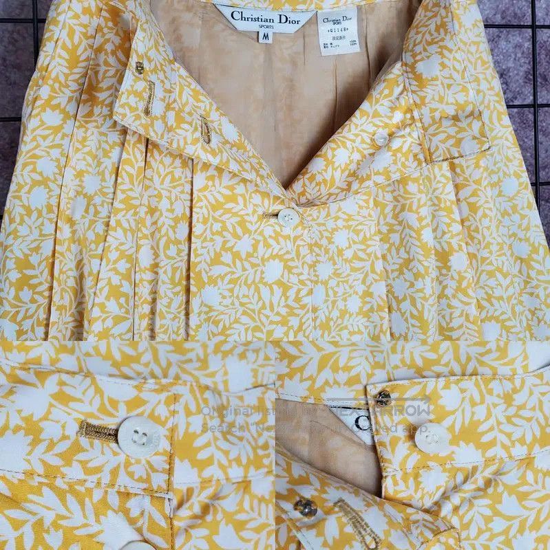 Dior Dior Yellow Floral Cotton Midi Skirt for Summer . Size 24" / US 00 / IT 34 - 5 Thumbnail