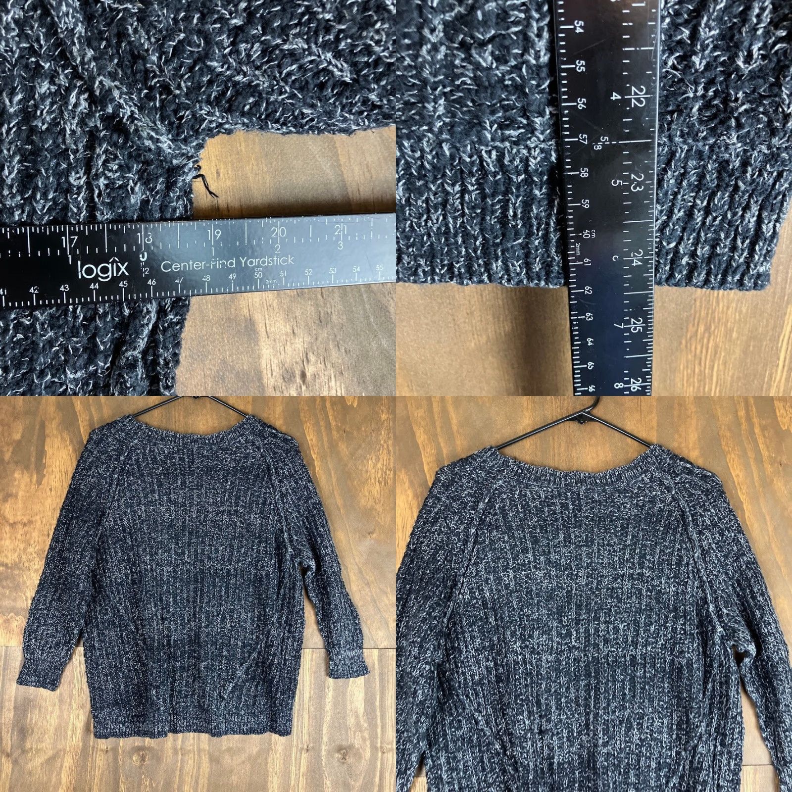 Free People Free People Womens Sweater Black Slouchy Pullover Knit Ribbed M Size M / US 6-8 / IT 42-44 - 8 Thumbnail