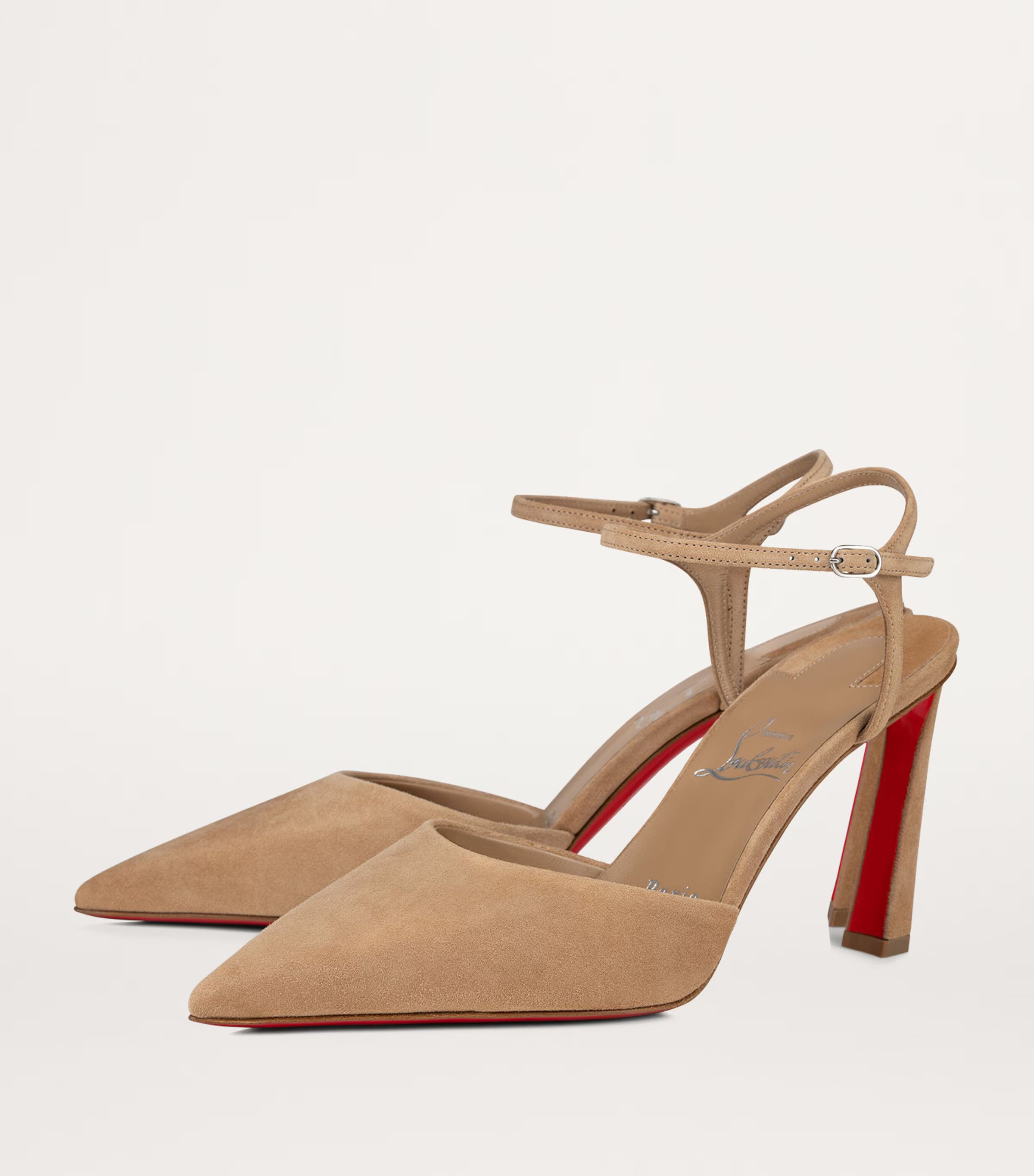 Christian Louboutin Condora Riviera 85 Lionne Beige Brown Strap Heel Pump 40 Size US 10 / IT 40 - 3 Thumbnail