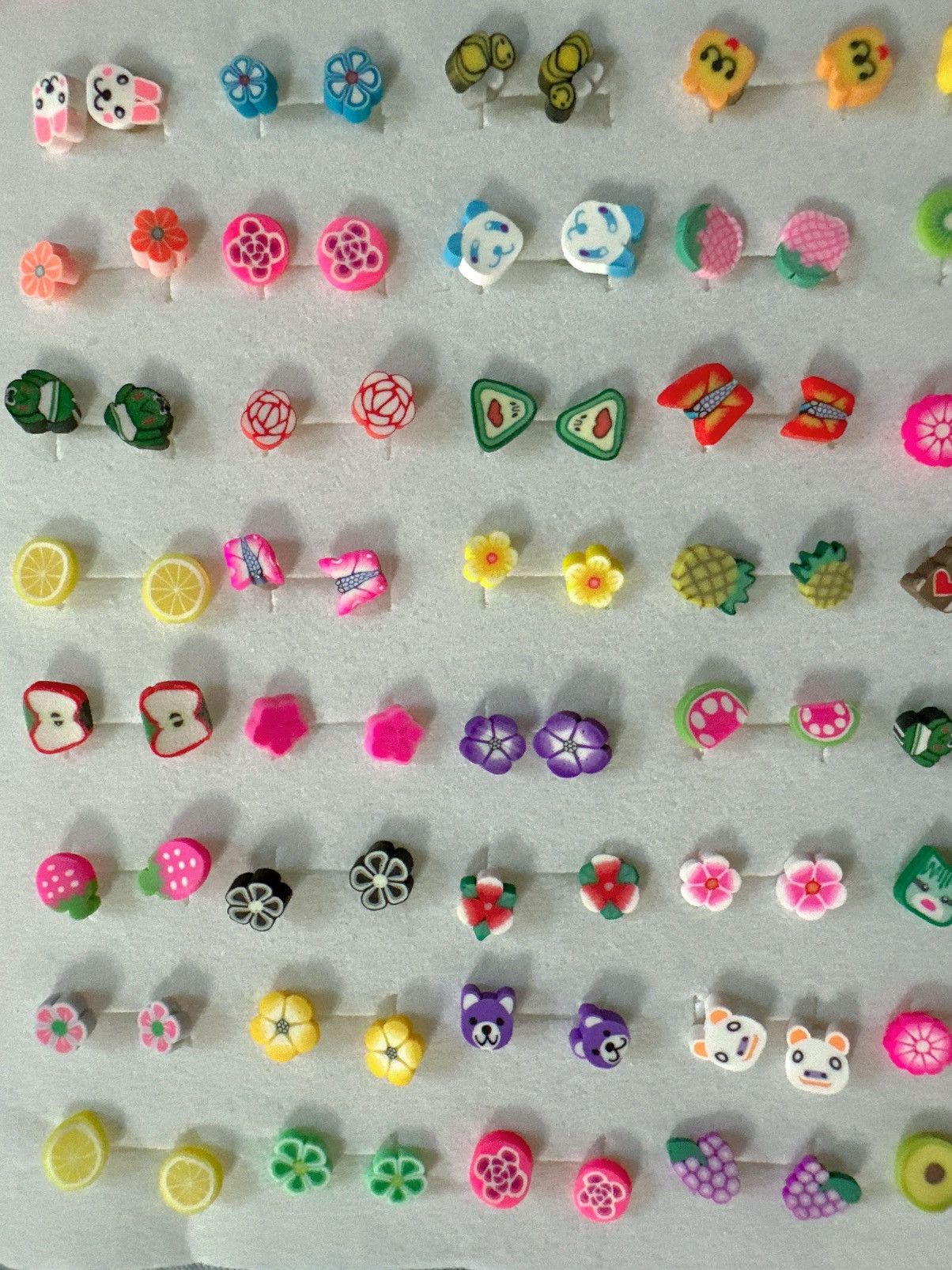 Designer 10 pair of baby earrings studs plastic harmless post lightwe Size ONE SIZE - 14 Thumbnail
