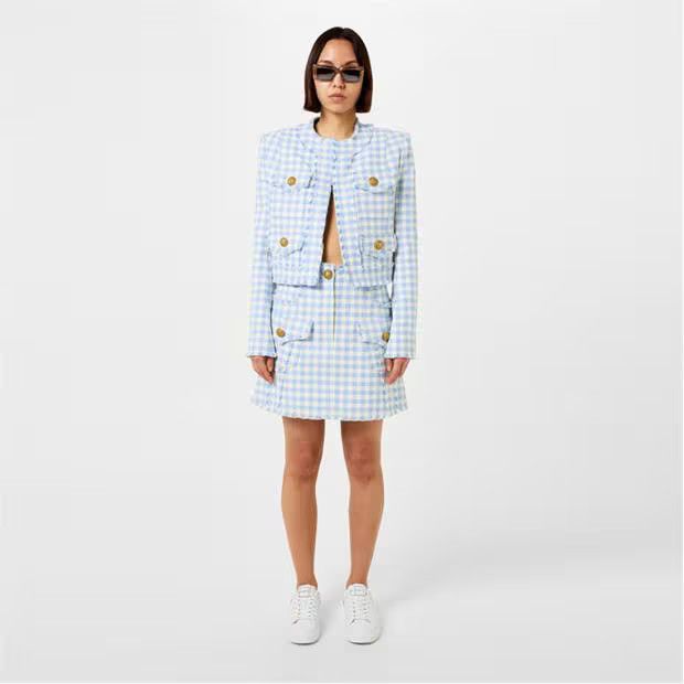 Balmain o1g2r1mq0924 Jacket in Blanc & Blue Size XS / US 0-2 / IT 36-38 - 6 Thumbnail