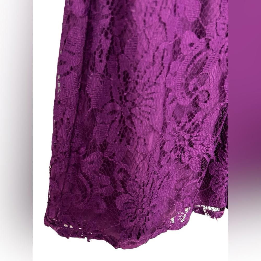 Designer Brixon Ivy l Purple Sleeve Lace Sheath Dress Small Size S / US 4 / IT 40 - 8 Thumbnail