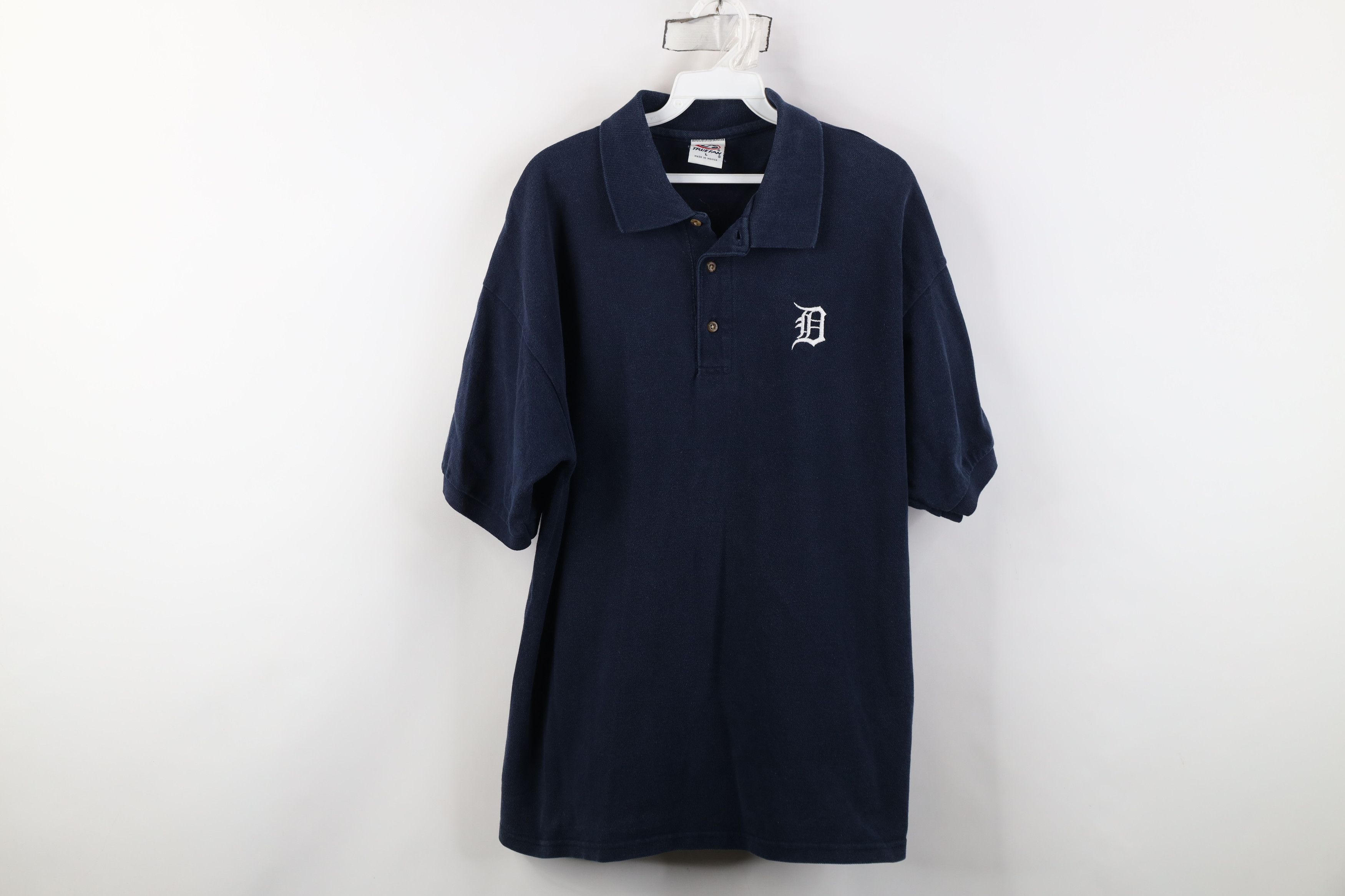 Vintage Vintage 90s English D Detroit Tigers Baseball Golf Polo Blue Size US L / EU 52-54 / 3 - 1 Thumbnail