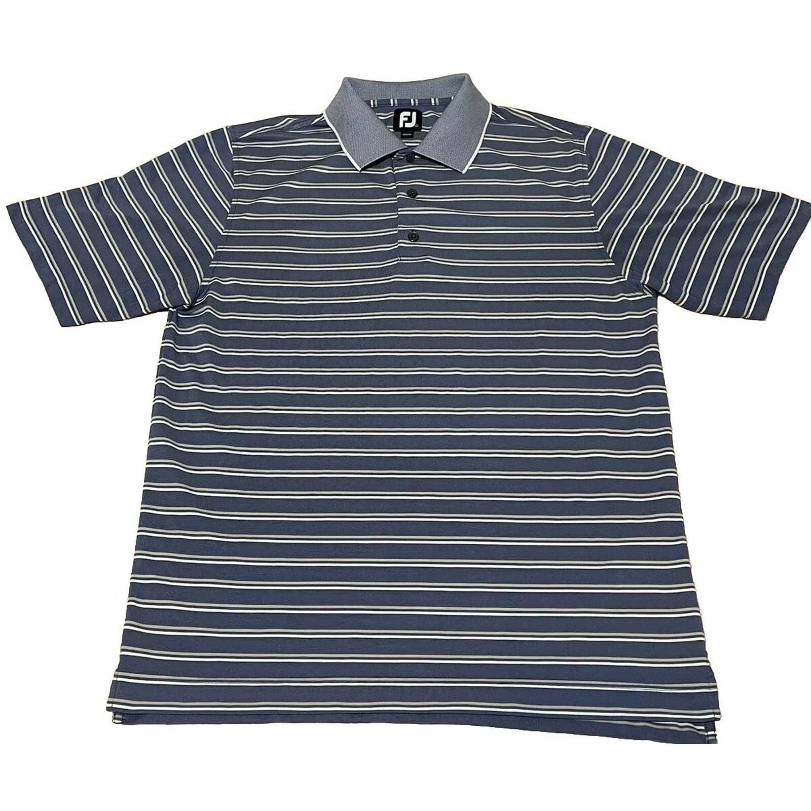 Footjoy FootJoy ProDry Golf Polo Shirt Mens Large Blue White Striped Size US L / EU 52-54 / 3 - 1 Thumbnail