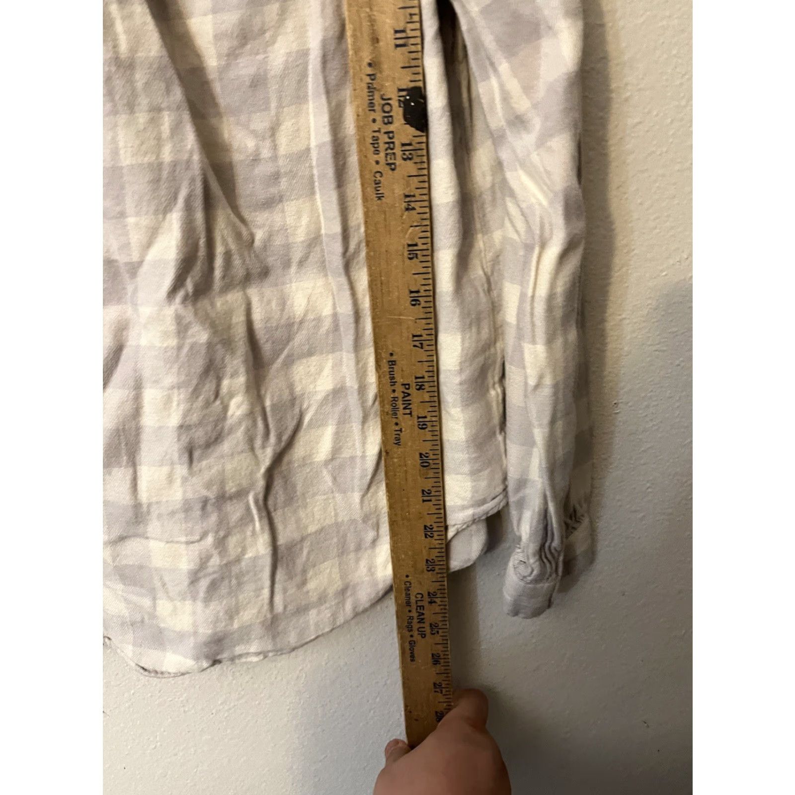 Gap GAP Button-Up Flannel Gray Long Sleeve Women’s M Shirt Casual Plaid 100% Cotton Pearl Buttons Ruffle Collar Size M / US 6-8 / IT 42-44 - 4 Thumbnail