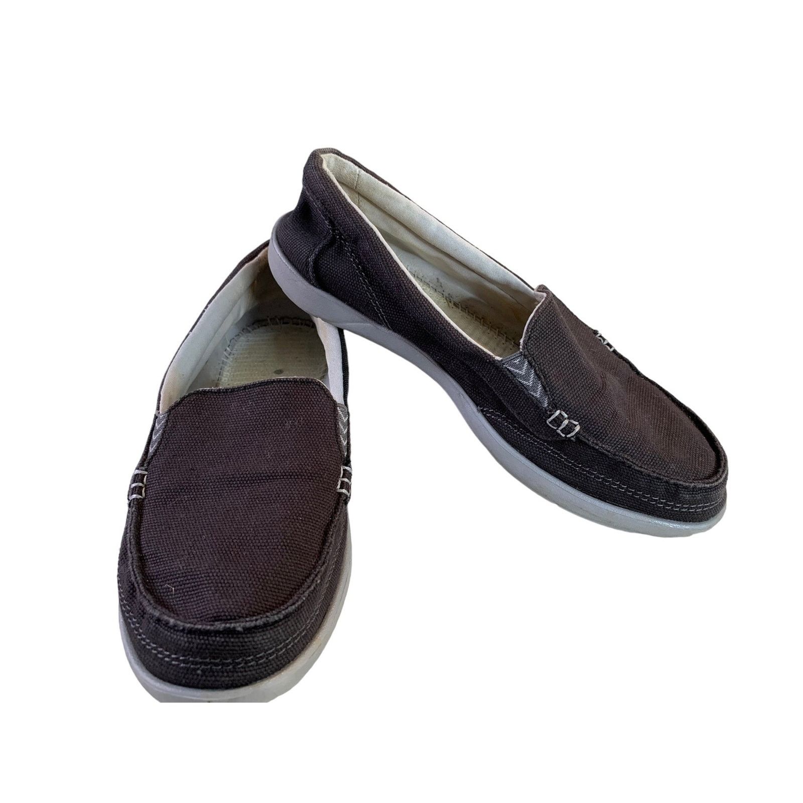 Crocs Crocs Canvas Slip on Boat Shoes Loafers Black Women's size 6 Size US 6 / IT 36 - 1 Thumbnail