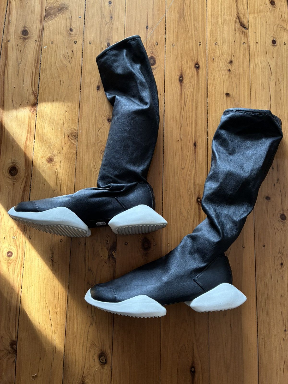 Adidas × Rick Owens RICK OWENS ADIDAS RUNNER STRETCH BOOT SOCK RAMONES GEOBASKET Size US 10 / EU 43 - 9 Thumbnail