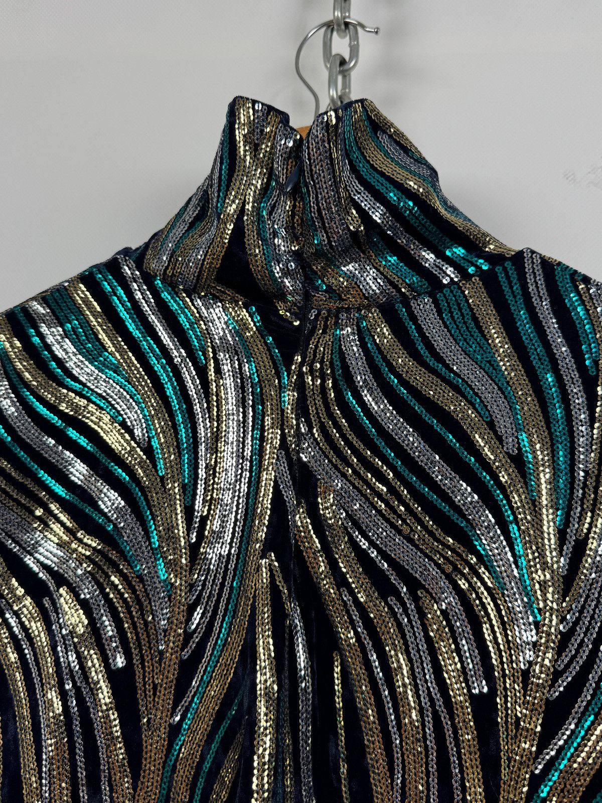 Dries Van Noten Dries Van Noten Sequin Velvet High Neck Top Size M / US 6-8 / IT 42-44 - 20 Thumbnail