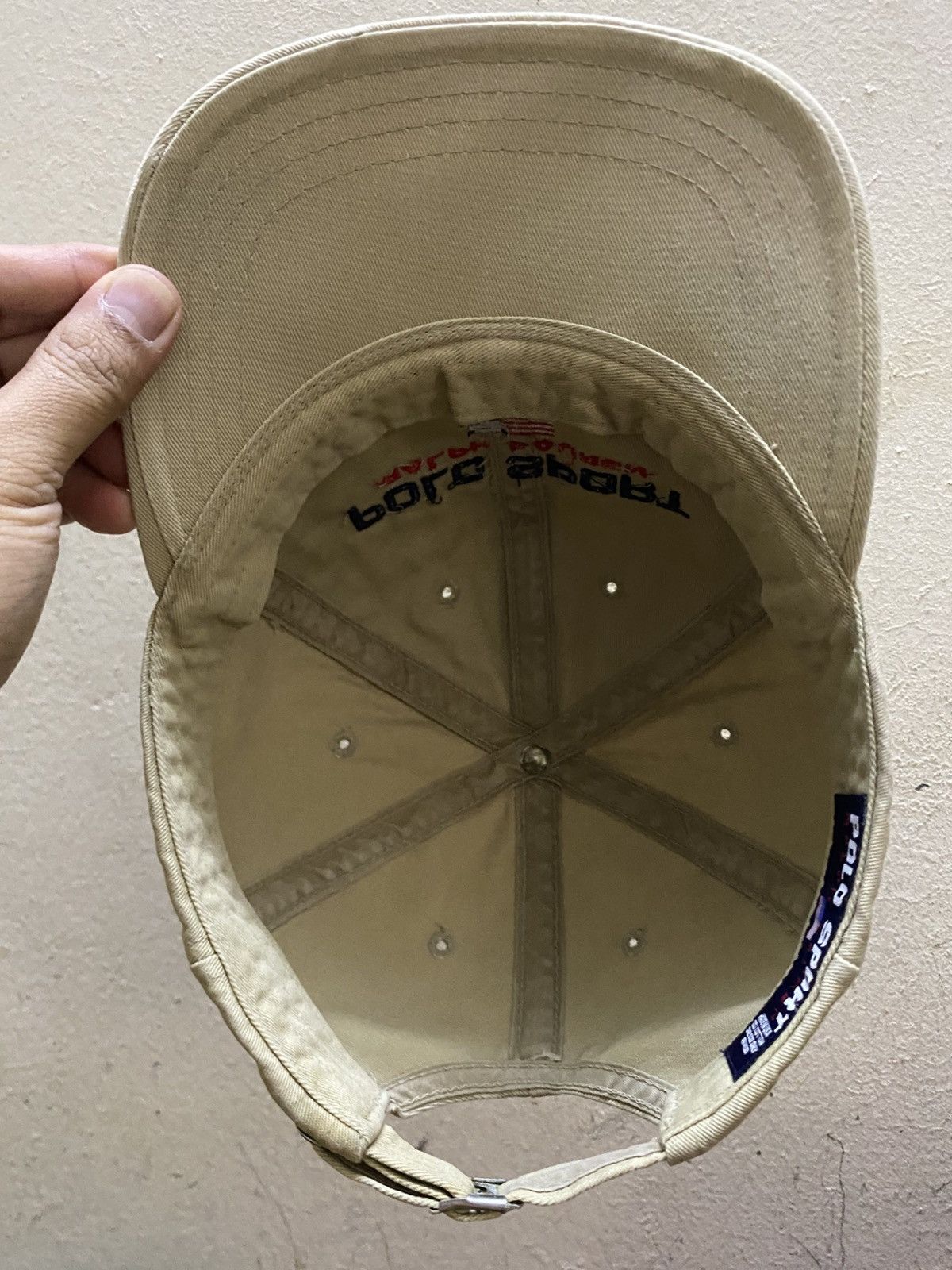 Polo Ralph Lauren Vintage 90s Polo Sport USA American Flag Logo Strapback Hat Size ONE SIZE - 4 Thumbnail